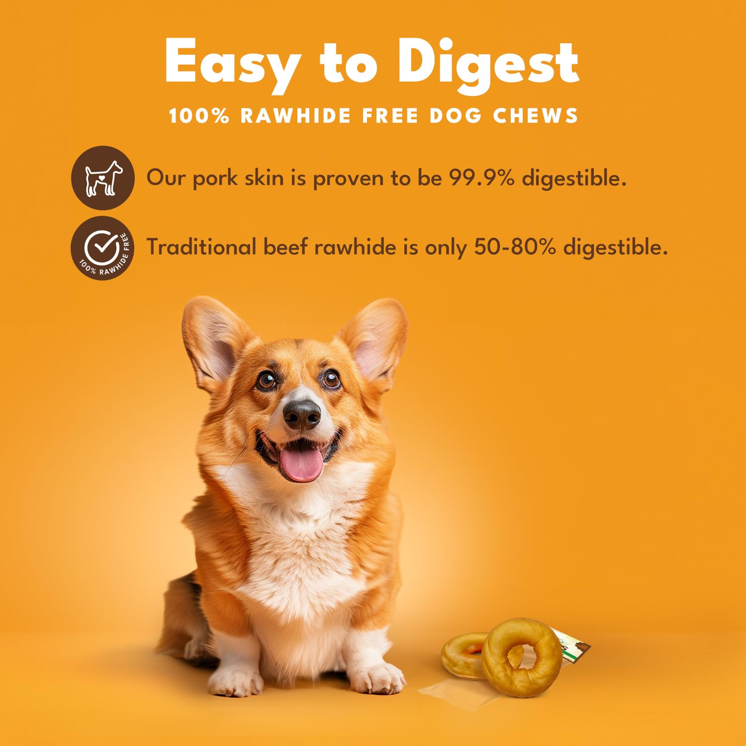 Pork Chomps Roasted Donuts 3 Dog Treat