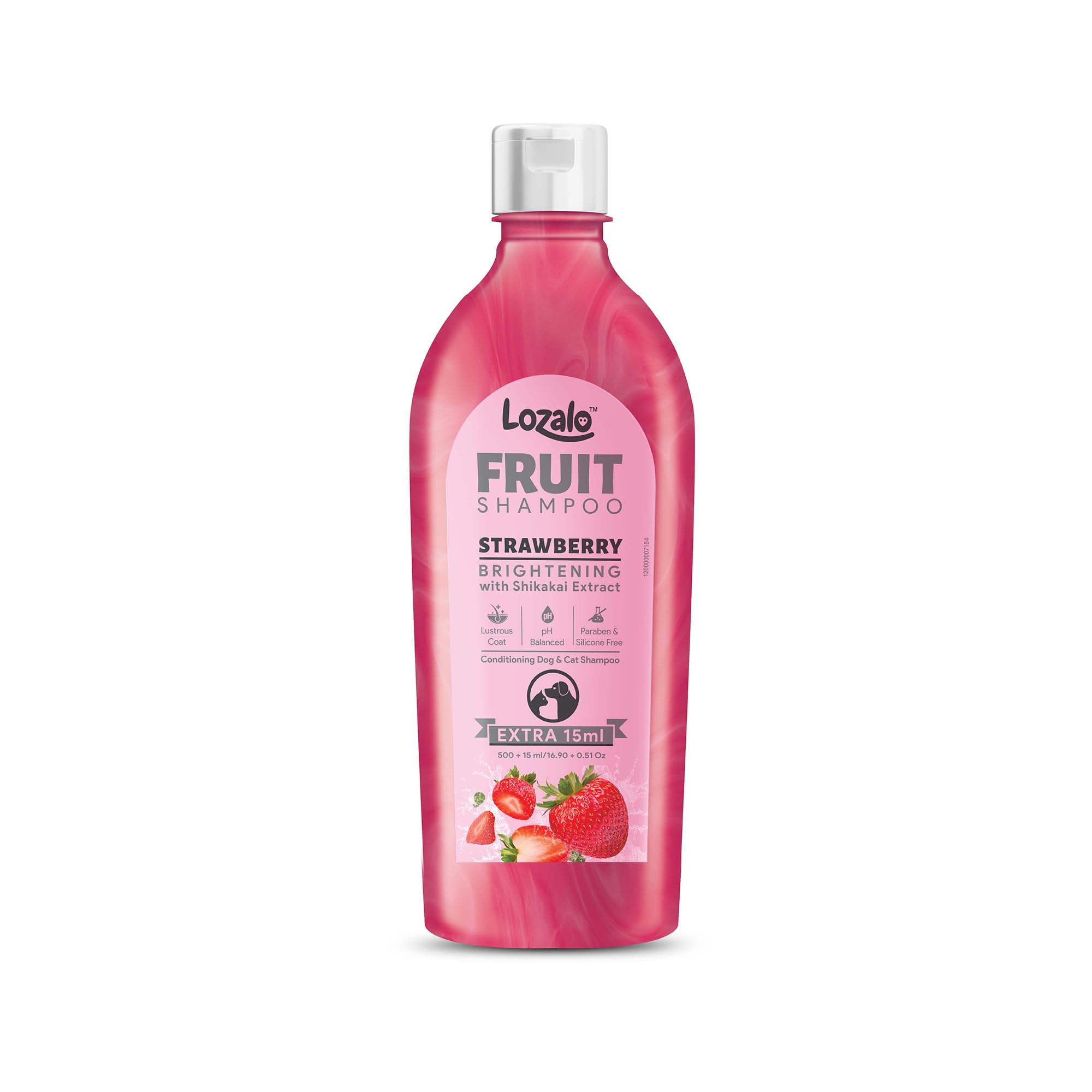 Lozalo Fruit Pet Shampoo 200 Ml, Strawberry, Controls Bad Odour & Keep Pets Calm Ph Balanced, Paraben Free Conditioning Shampoo 