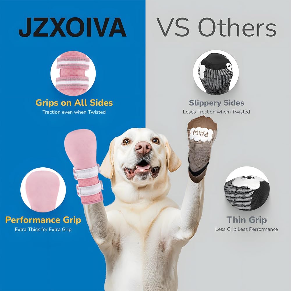 Premium Dog Socks For Small Medium Large Dogs, Dog Shoes With Double Sides Grips For Hot Pavement And Winter, Dog Booties For Ha