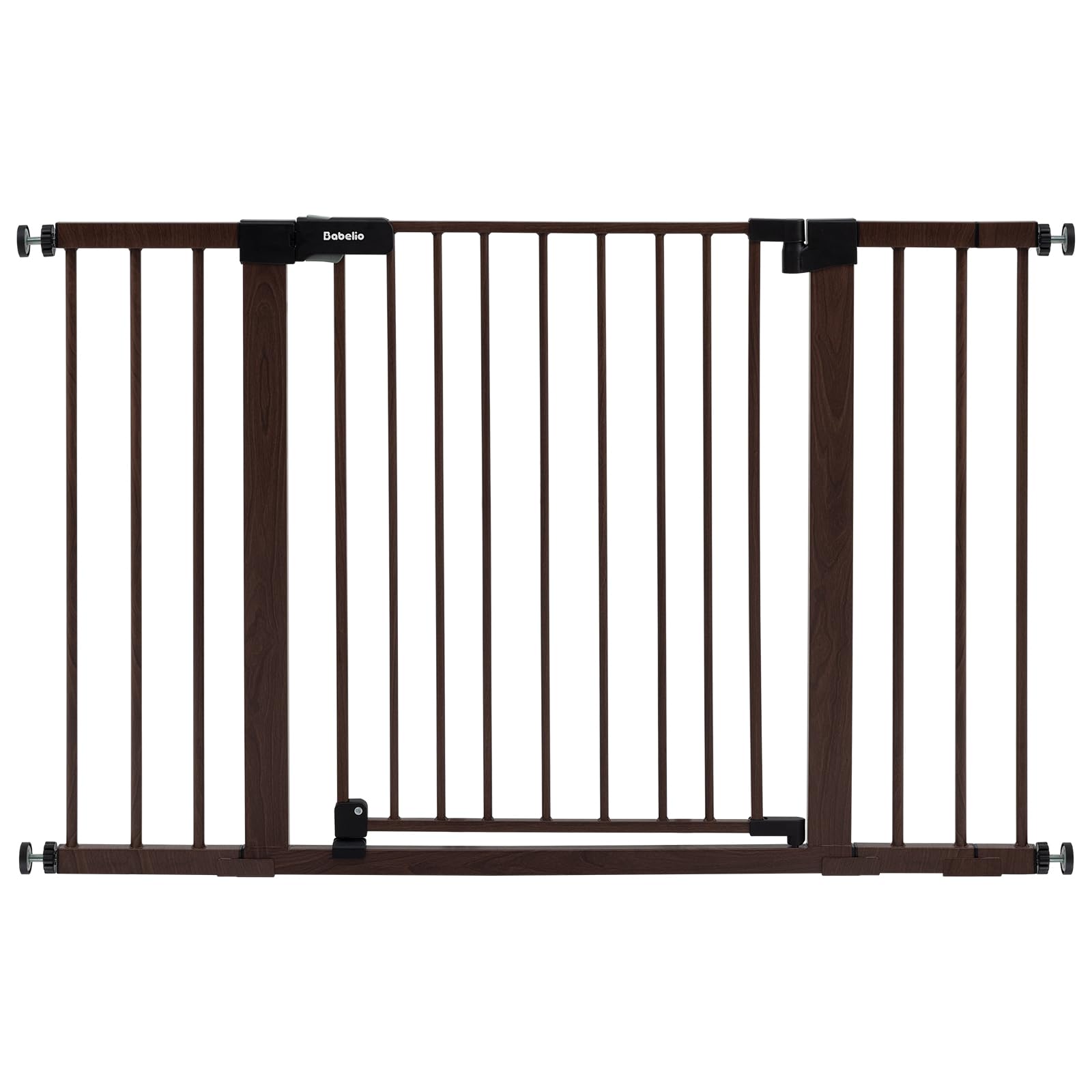 Babelio Baby Gate With Black Wood Pattern, 29-48 Inch Auto Close Dog Gate For The House, Stairs And Doorways, Pressure Mounted Pet Gate With Door And Y Spindle Rods