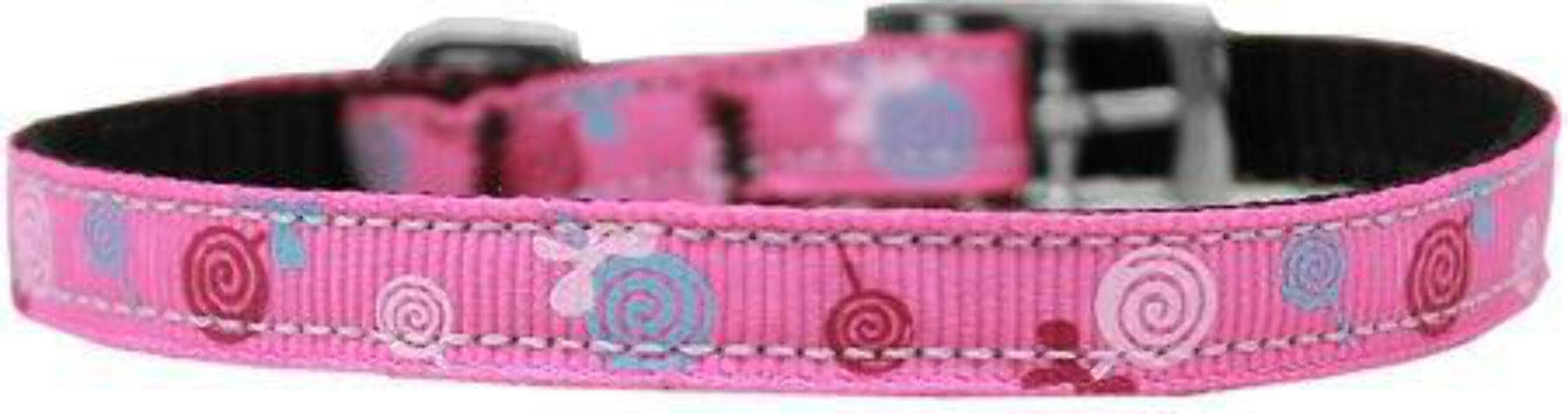 Mirage Pet Products Lollipops Nylon Dog Collar with Classic Buckle 3/", Black, Size 8