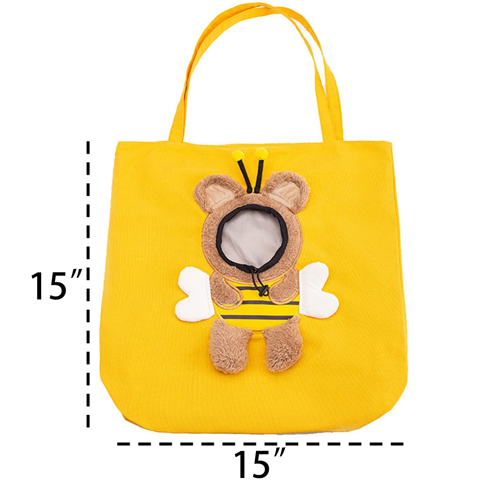 Pet Canvas Shoulder Carrying Bag, Cute Dinosaur Shaped Cat Carrier, S Size Portable Kitten & Puppy Tote, Cozy Carriers for Small