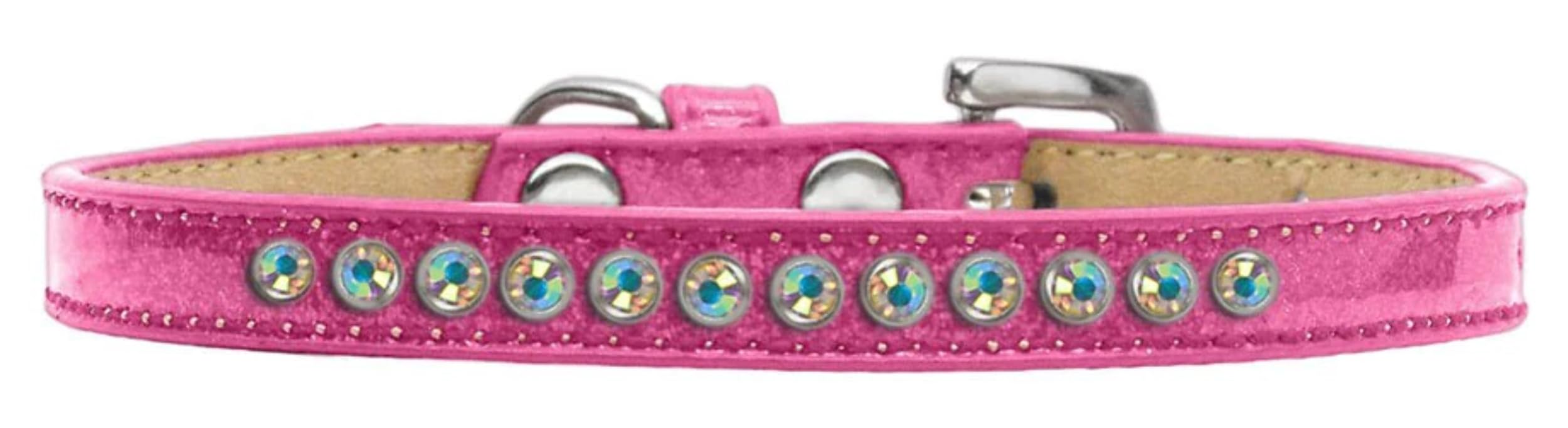Dog, Puppy and Pet Ice Cream Collar, Aurora Borealis Crystal Rimsets Emerald Green 10