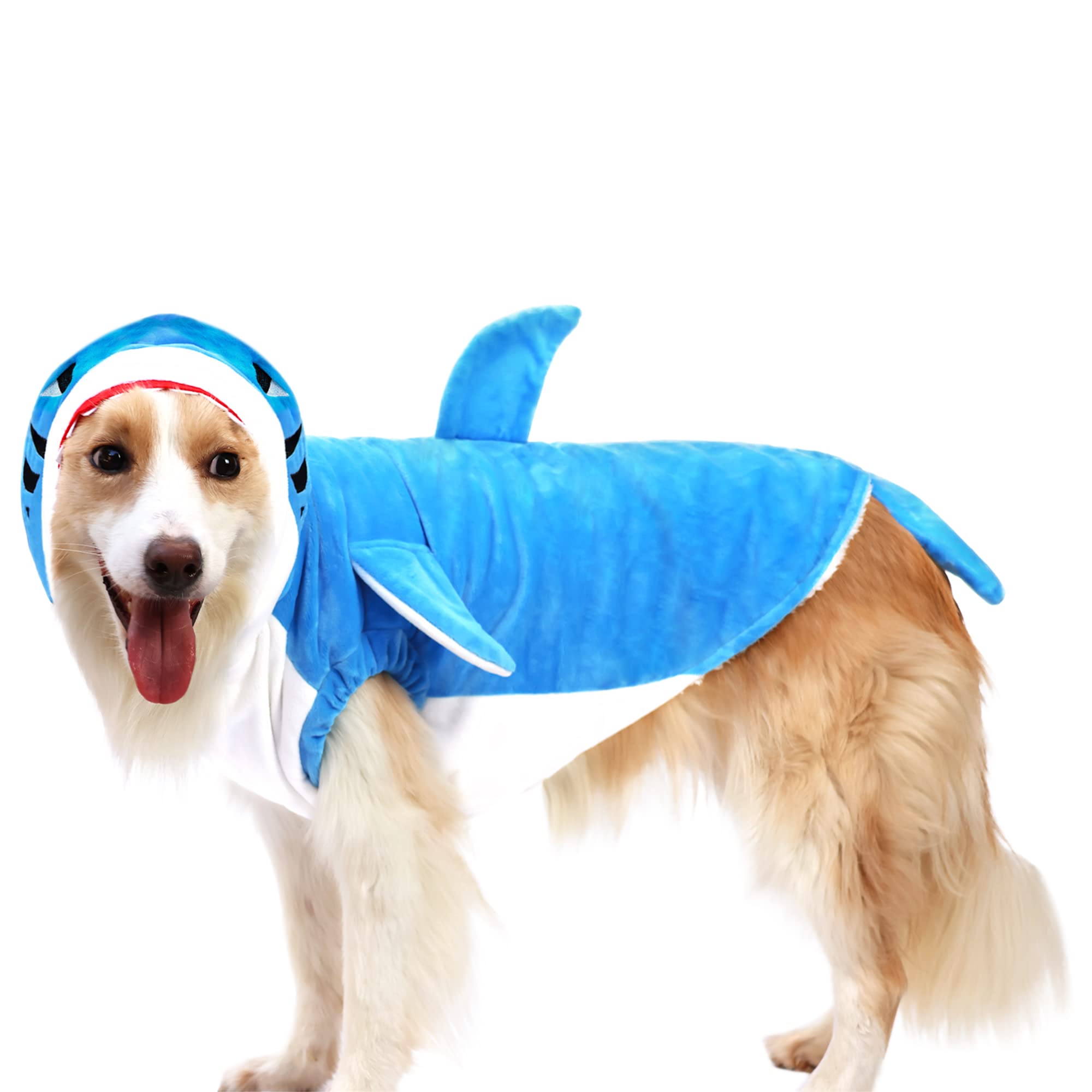 Nacoco Pet Shark Costume Clothes, Cute Christmas Dog Apparel Outfit For Large Dogs, Fall And Winter (Blue, 4Xl)