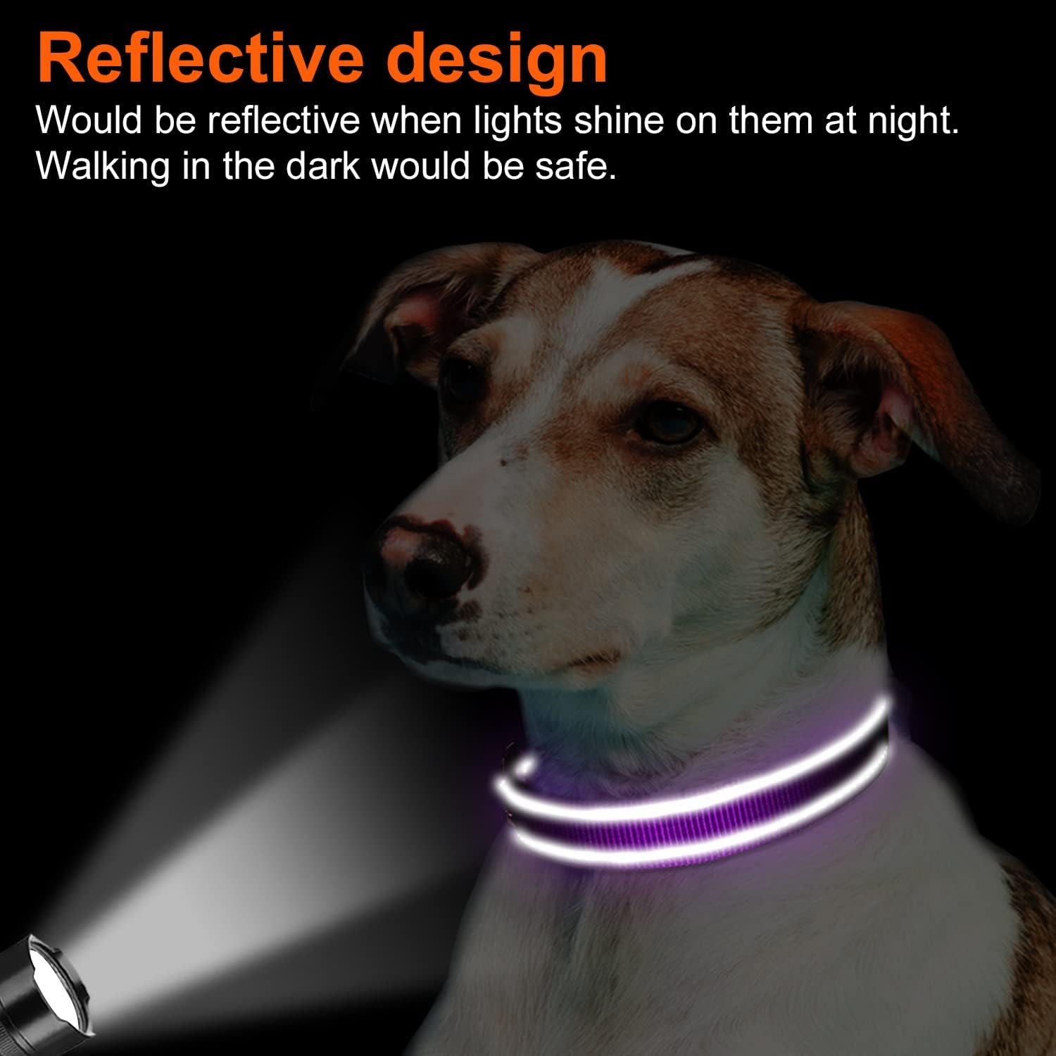 Joytale Reflective Dog Collar - Soft Neoprene Padded Nylon, Adjustable for XL Dogs, Purple
