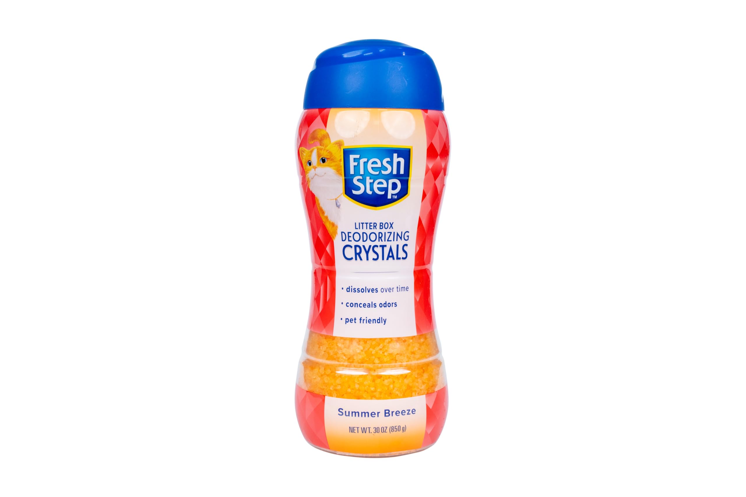 Fresh Step Litter Box Deodorizing Crystals, Summer Breeze Scent - Conceals Cat Odors - Floral Scented and Touch Activated Litter