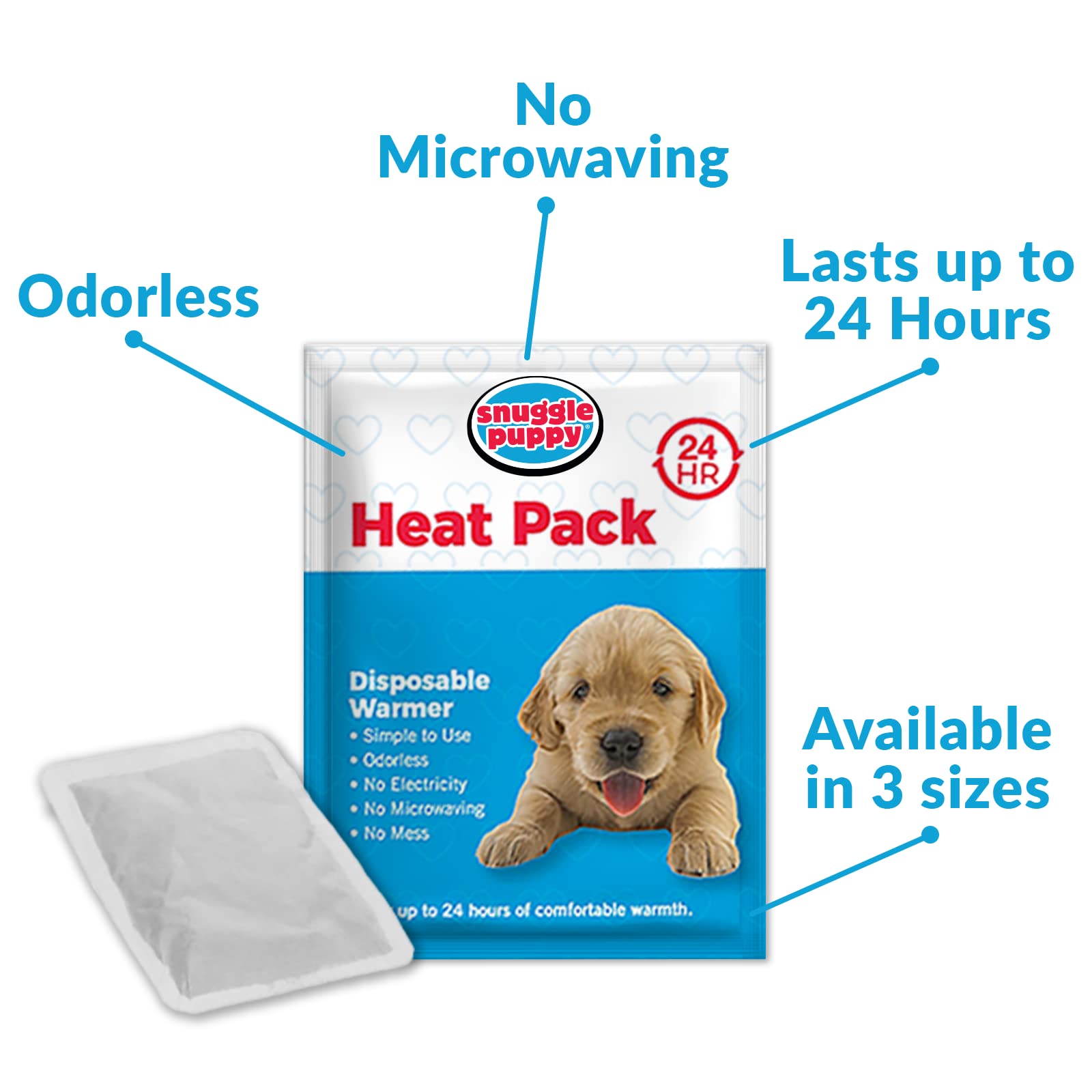 Smartpetlove Replacement Heat Packs For Snuggle Puppy. 6 Replacement Odourless, Long Lasting Disposable Hand Warmers Made With All Natural Ingredients