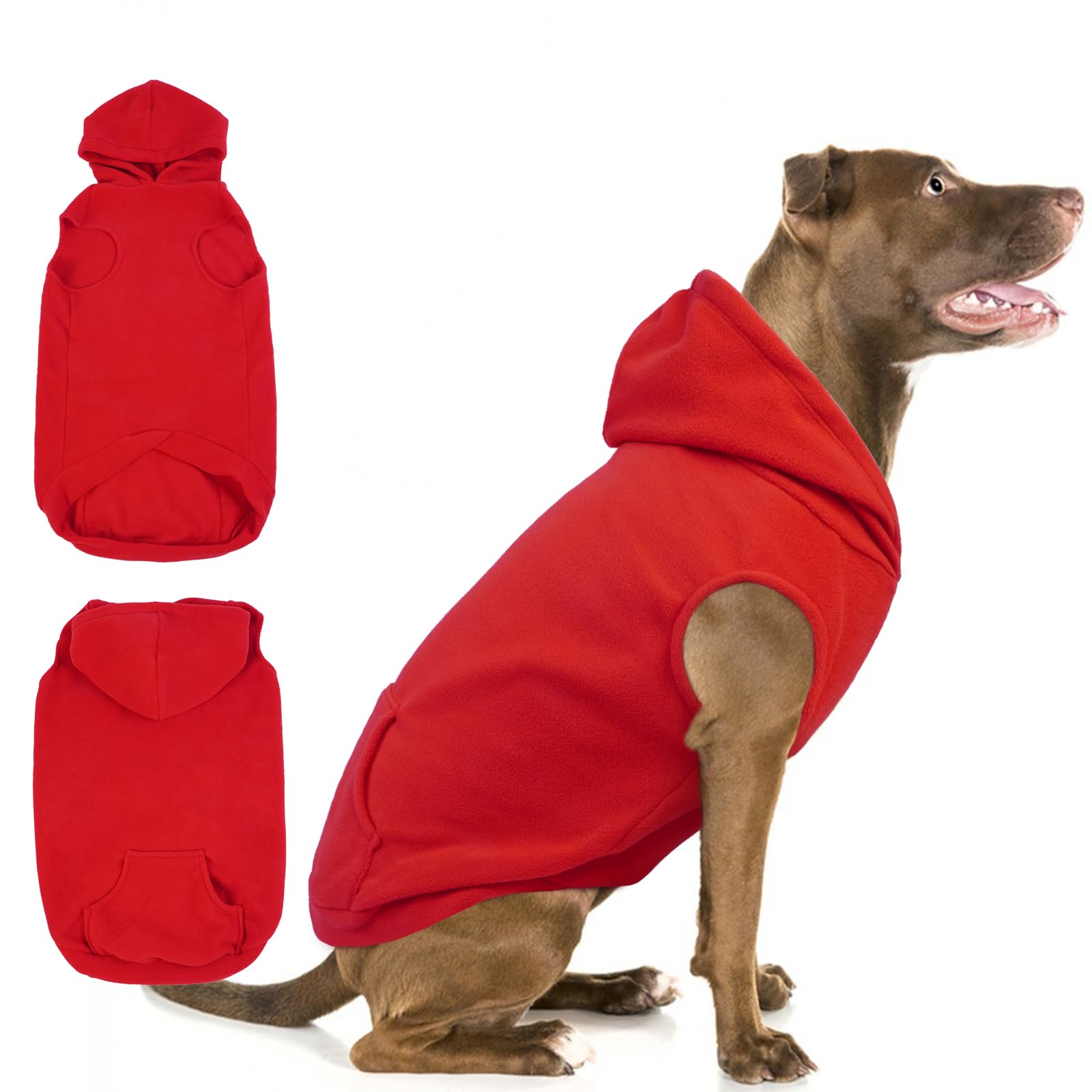 Iecoii Xl Dog Sweater Christmas Fleece Dog Hoodie For Large Dogs,Warm Pullover Dog Sweatshirt With Hood,Pet Winter Clothes For D