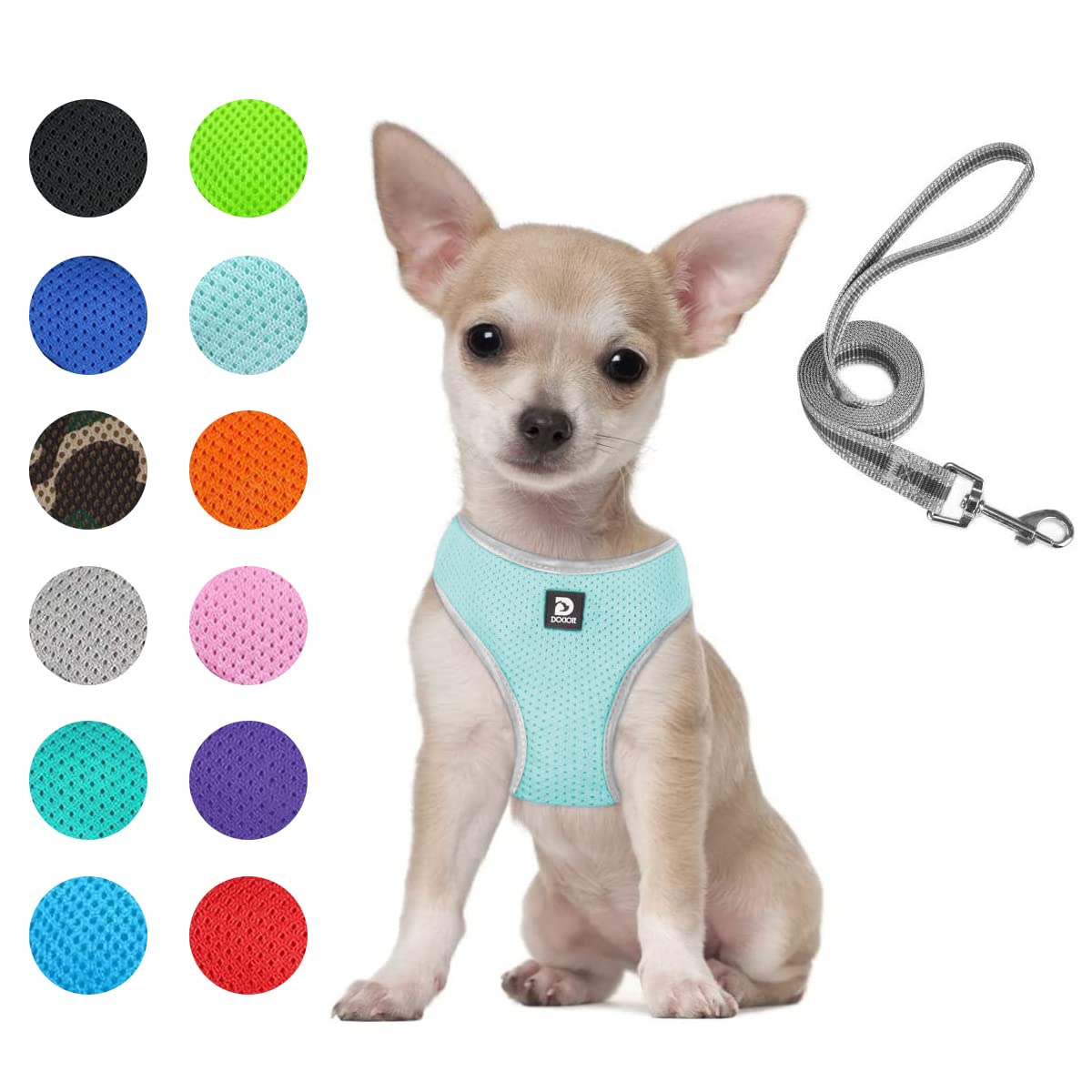 Puppy Harness And Leash Set - Dog Vest Harness For Small Dogs Medium Dogs- Adjustable Reflective Step In Harness For Dogs, Cats 