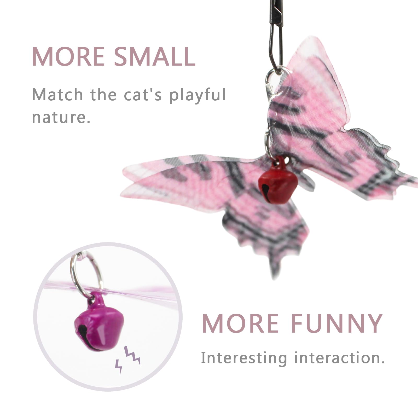SONGWAY Cat Butterfly Toy Replacement - 10 Multi-colored Synthetic Rubber Attachments for Mini Cat Wands