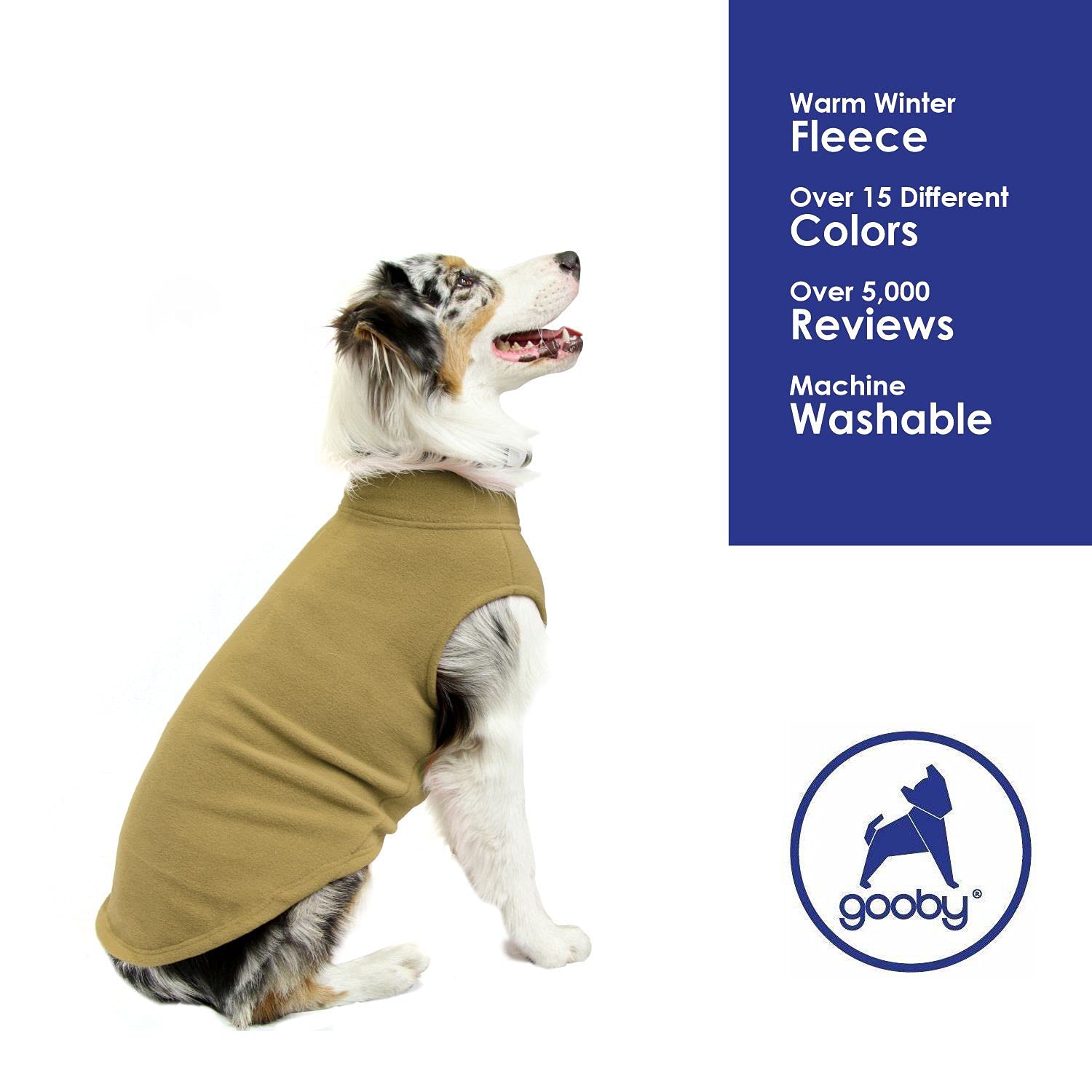 Gooby Stretch Fleece Vest Dog Sweater - Sand, 5X-Large - Warm Pullover Fleece Dog Jacket - Winter Dog Clothes For Small Dogs Boy Or Girl - Dog Sweaters For Small Dogs To Dog Sweaters For Large Dogs