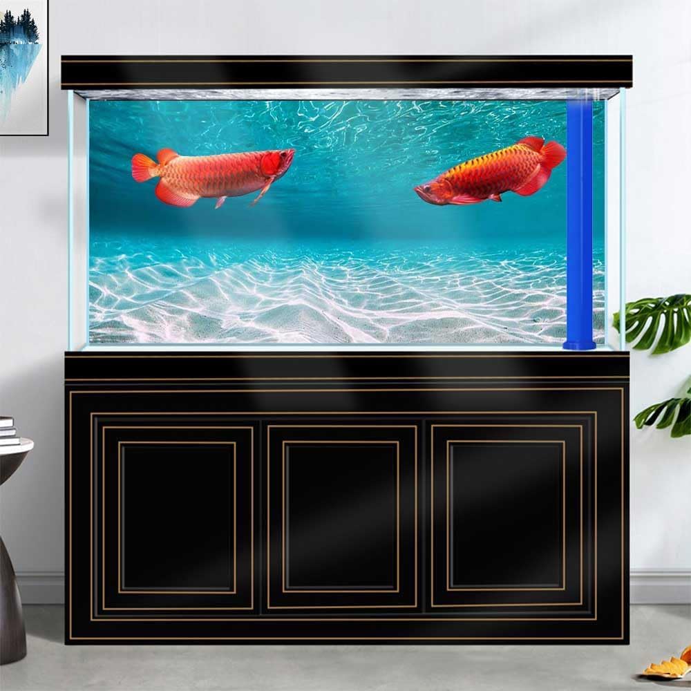 Dtekoj 72X18IN Natural Undersea Aquarium Background, Undersea Beach Fish Tank Background, with 8 EVA Double-Sided Tape
