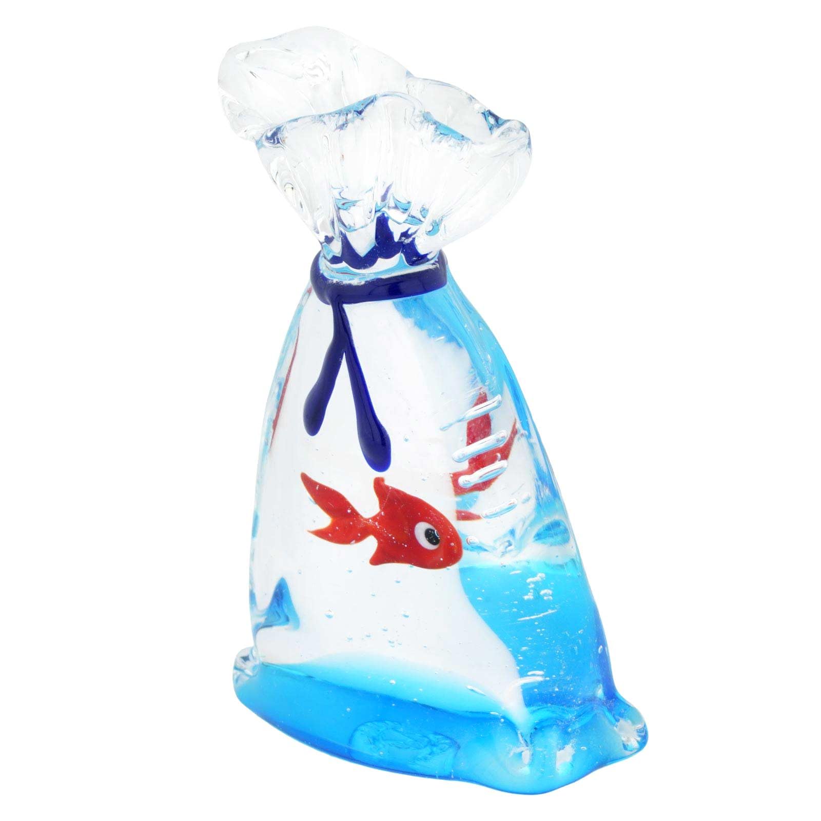 Glassofvenice Murano Glass Aquarium Bag With Tropical Fish