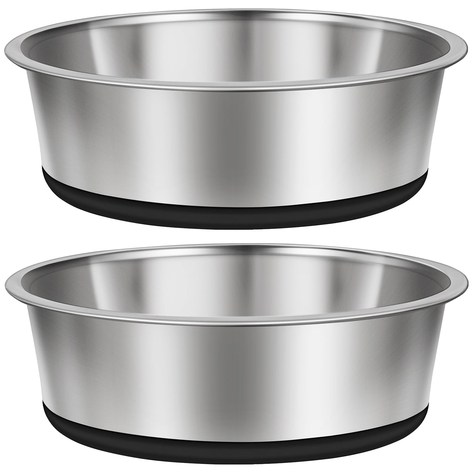 Taglory 4 Cup Stainless Steel Dog Bowls Set of 2 for Food and Water, Silicone Base Anti-Slip, Rust Resistant, Extra Thick Metal 