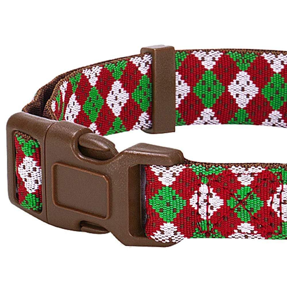 Blueberry Pet 4 Patterns Christmas Party Fair Isle Style Adjustable Dog Collar With Detachable Bow Tie, Medium, Neck 14.5'-20'