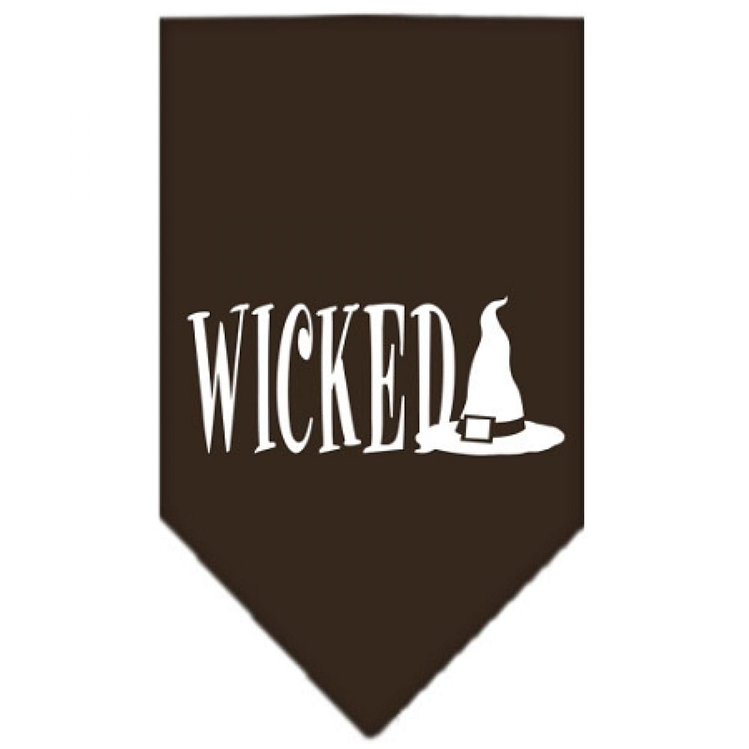 Halloween Pet and Dog Bandana Screen Printed, "Wicked" Cocoa Large