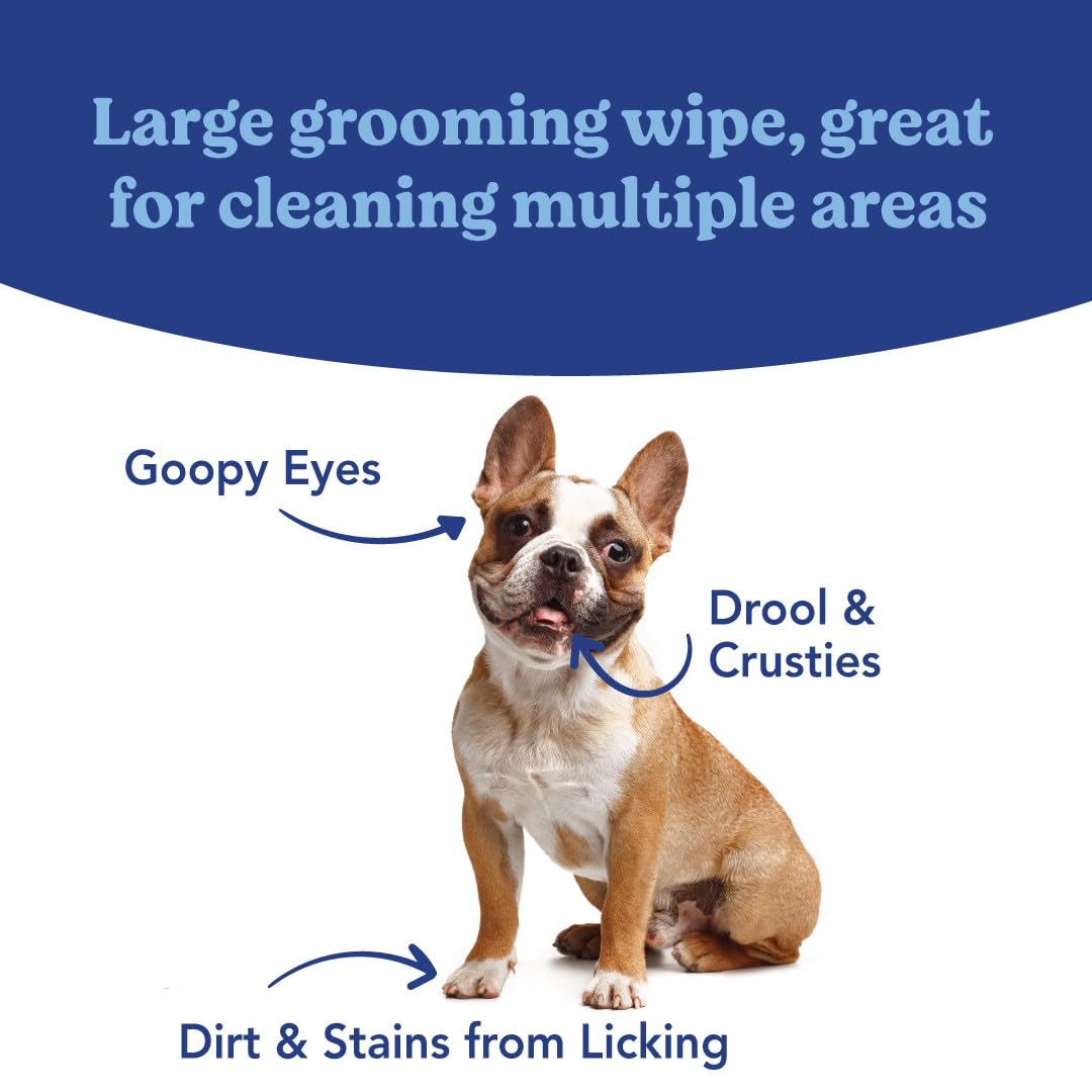 ANGELS EYES Face, Eye & Paw Cleansing & Tear Stain Wipe, Large 4   x7    Hypoallergenic Dog & Cat Wipes, Reduce Tear Stains, Dir