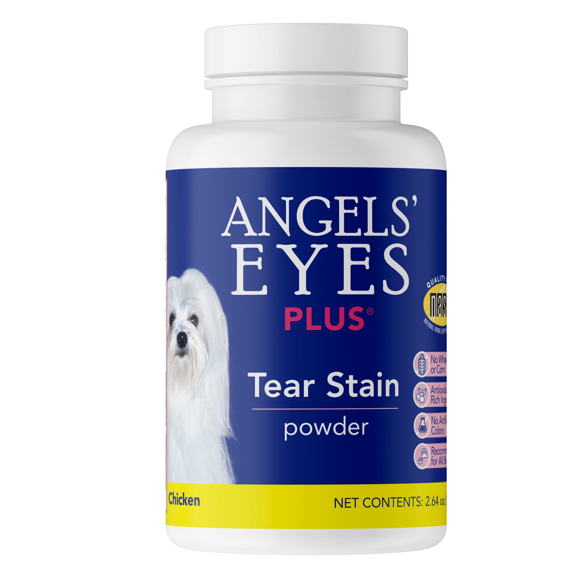 Angels Eyes PLUS Tear Stain Prevention Chicken Powder for Dogs  All Breeds  No Wheat No Corn  Daily Support for Eye Health  Prop