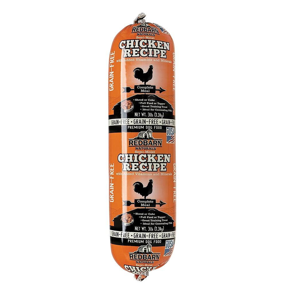 Redbarn Pet Products Grain Free Dog Food Roll - Chicken, 3lb, Pack of 10