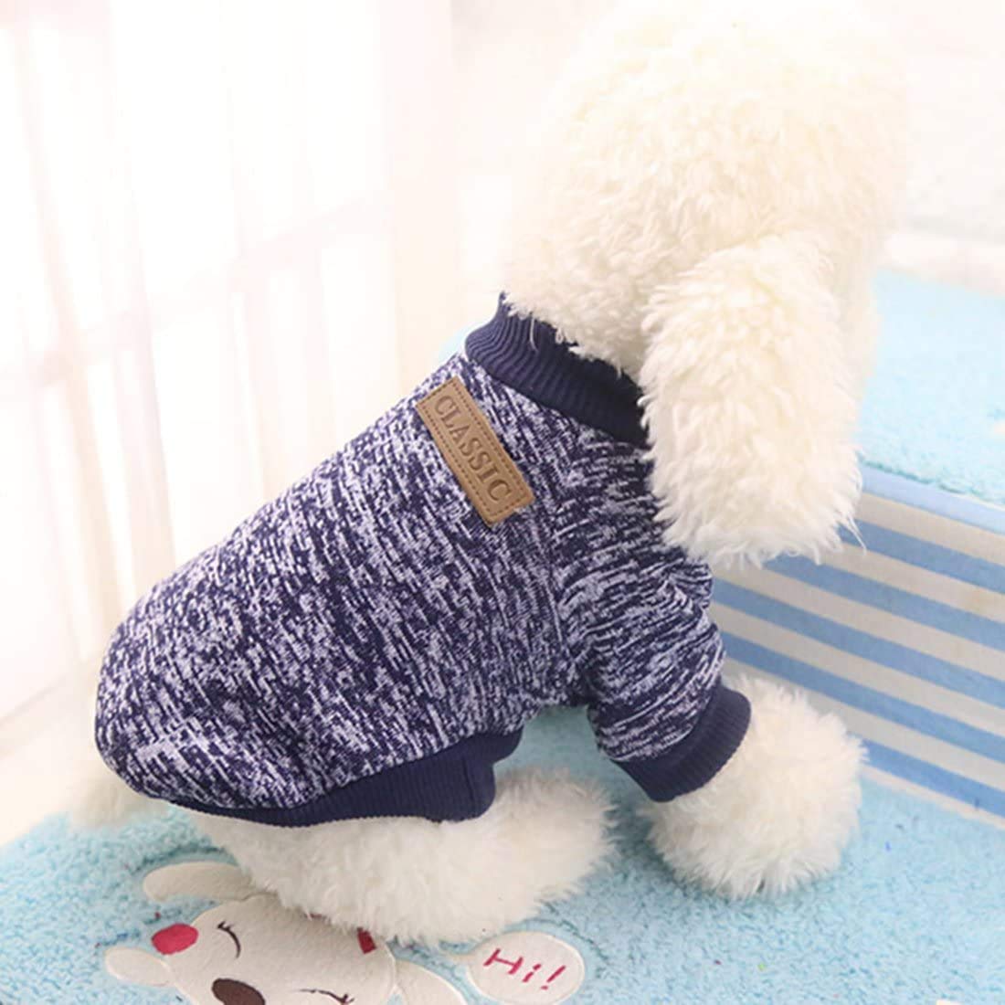 Idepet Pet Dog Classic Knitwear Sweater Fleece Coat Thickening Warm Pup Dogs Shirt Winter Pet Dog Clothes Puppy Customes Clothin
