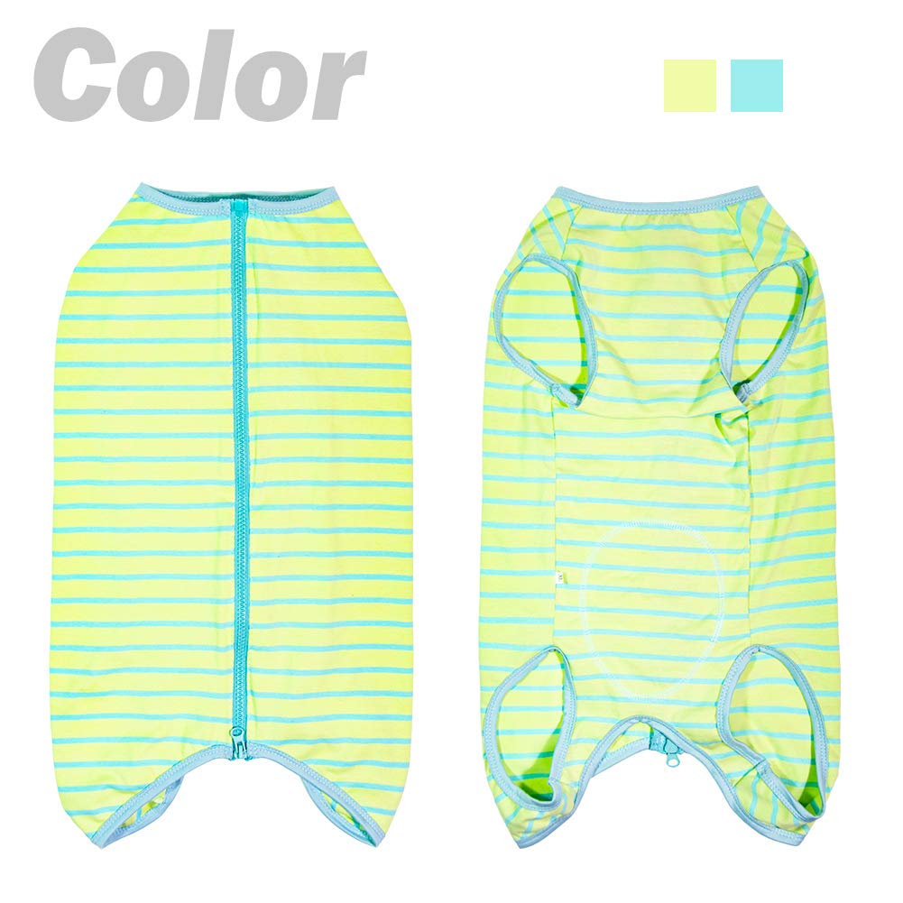 Dogs Recovery Suit Post Surgery Shirt For Female Male Dog, E-Collar Alternative Wound Protective Clothes (Green Stripe-2Xl)
