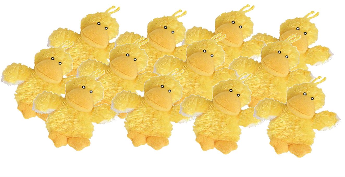 KONG Plush Duckie Dog Toy XSmall  4.5inch  Pack of 12
