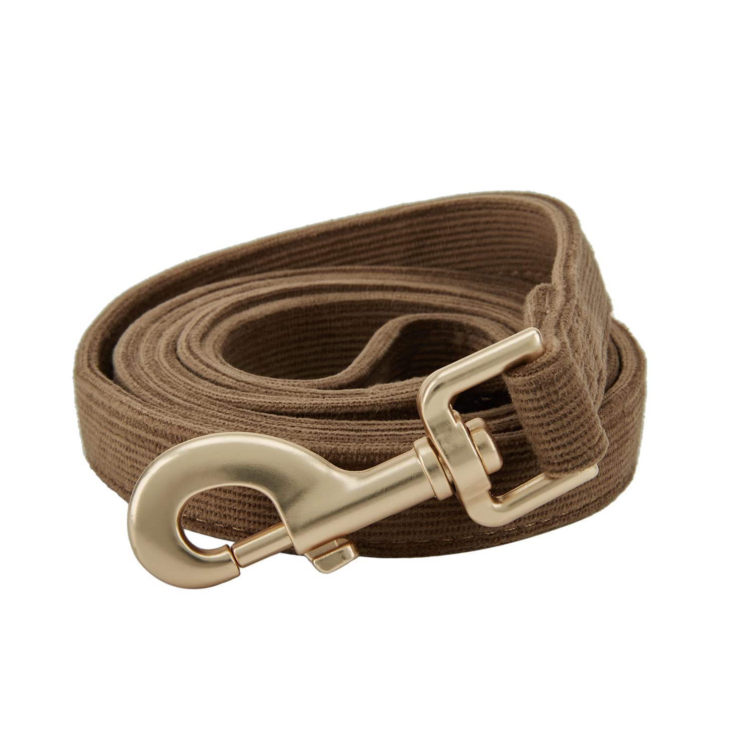 Ewinoom Soft Cotton Dog Leash, 5 Ft Heavy Duty Corduroy Dog Leashes With Gold Metal Hook For Small Medium Large Dogs,Medium,Brwo