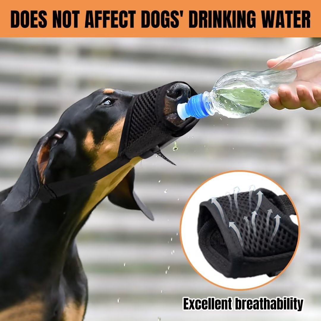 Lxnoap Black Quick Muzzle For Small Dogs Mouth Cover Adjustable Drinkable Comfortable Breathable For Biting Barking Chewing Size S