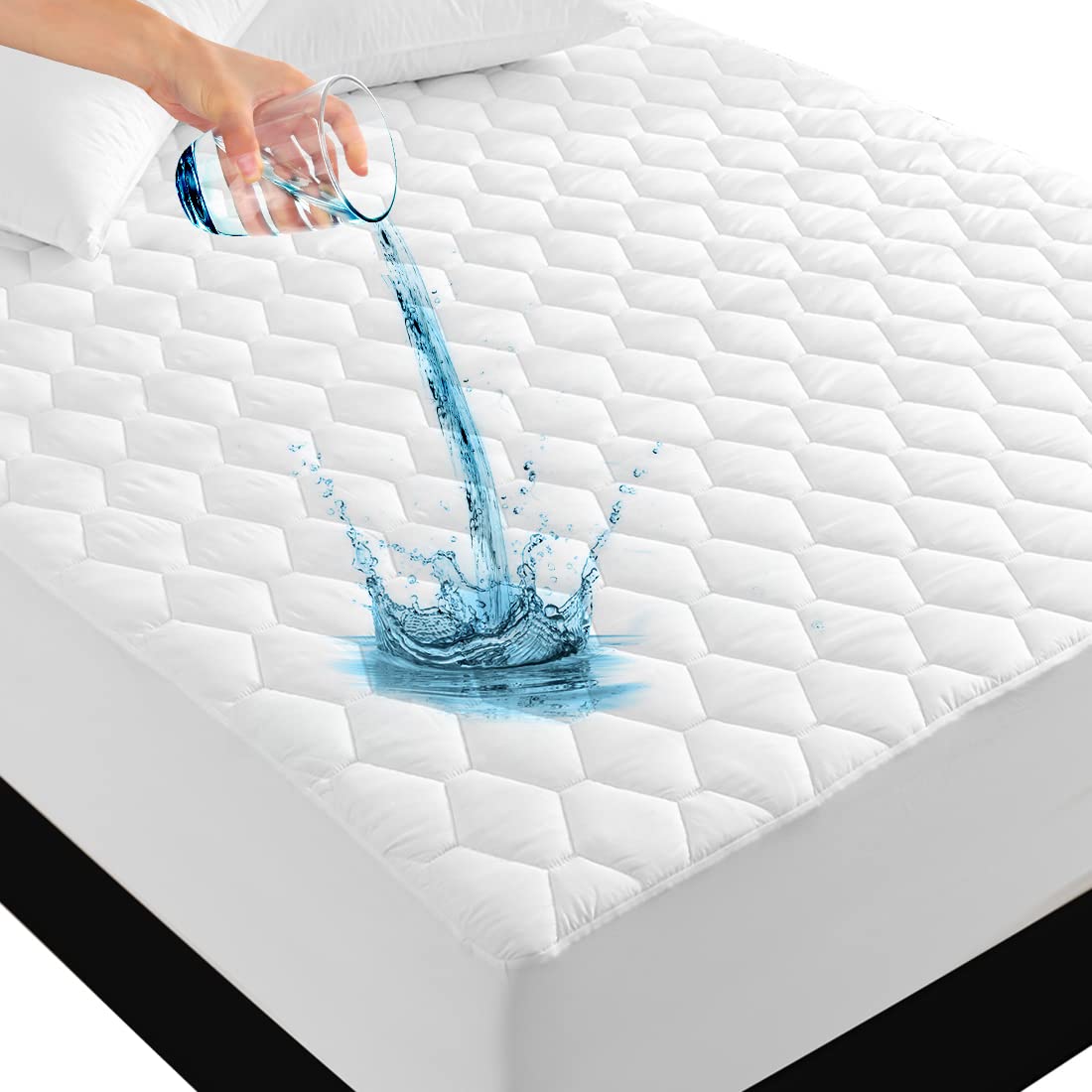 Unilibra Twin Xl Size 100 Waterproof Mattress Pad, Breathable Quilted Fitted Mattress Protector With Deep Pocket Stretches Up To