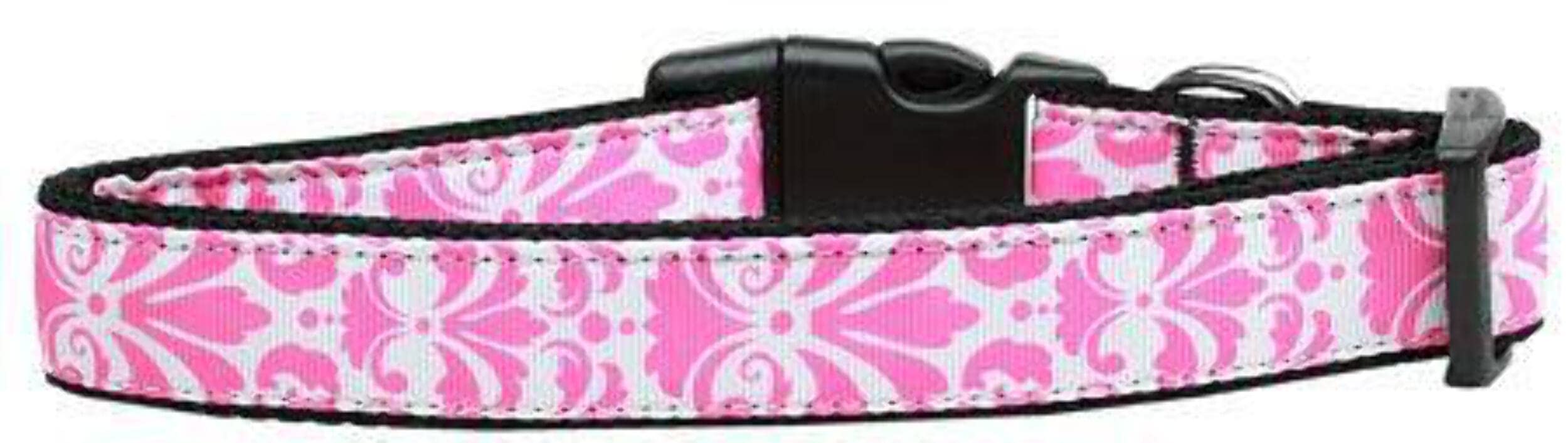 Mirage Pet Products Damask Nylon Dog Collar, Large, Blue