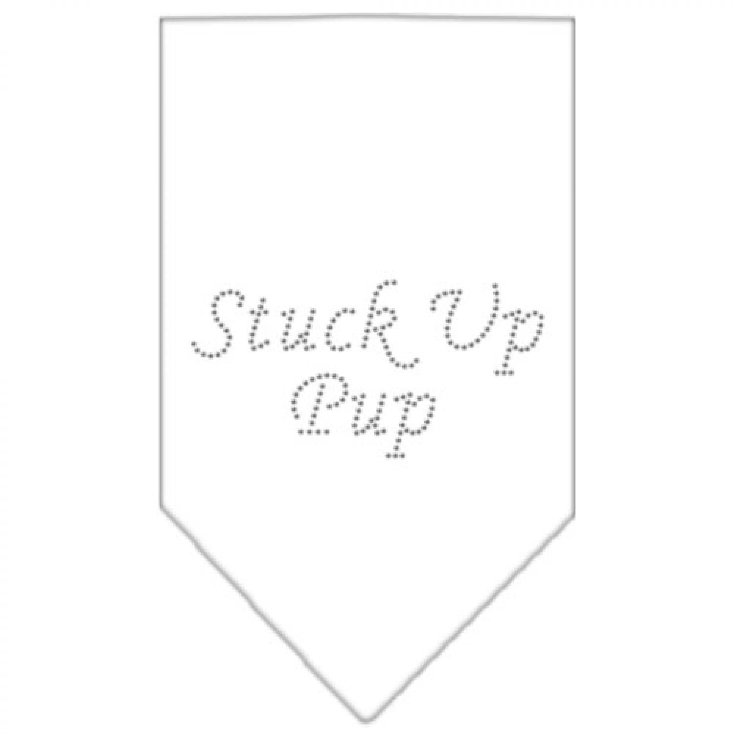 Mirage Pet Products Stuck Up Pup Rhinestone Bandana, Large, White