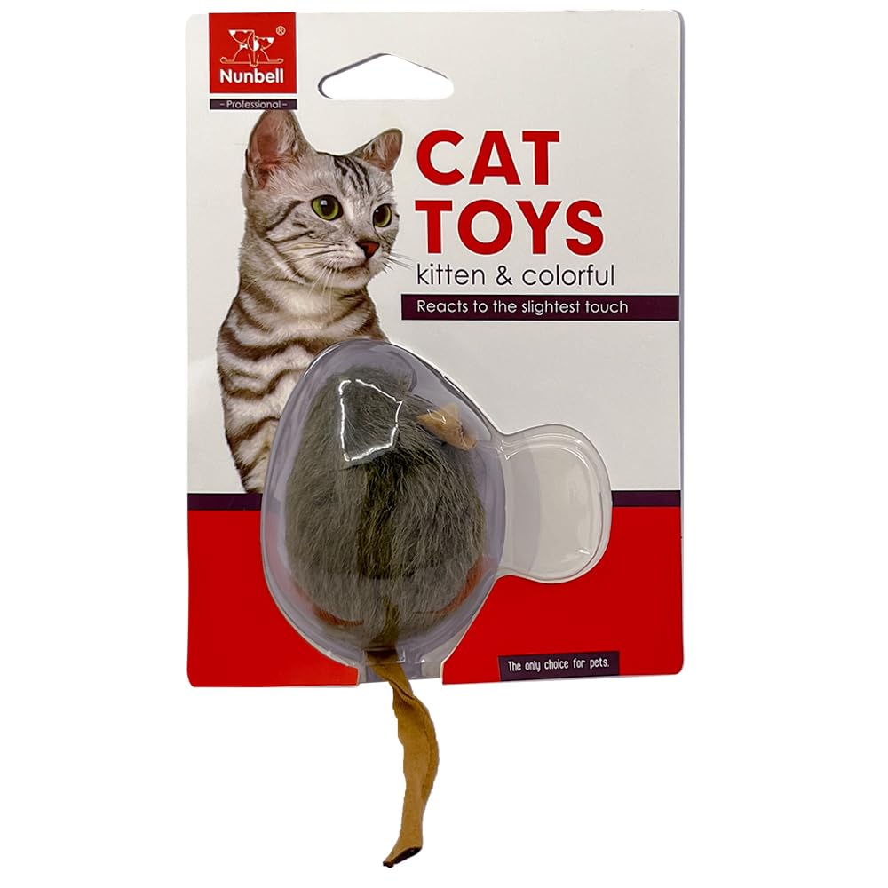 W9 Pet Products Durable Non Toxic Fake Cute Funny Shaking Vibrating Interactive Stuffed Plush Mouse Cat Toy Ideal For Chasing An