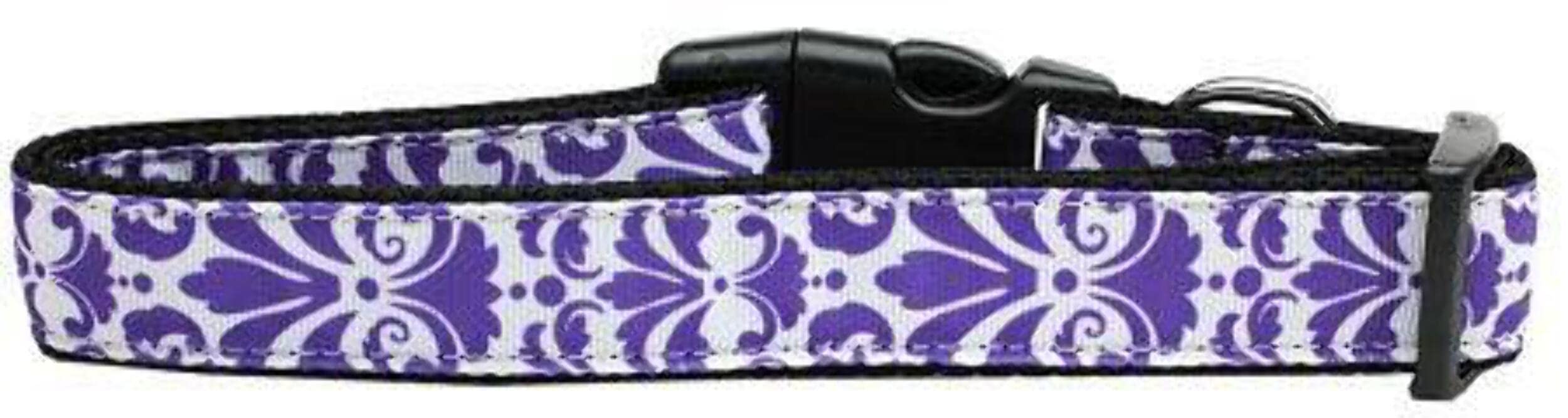 Mirage Pet Products Damask Nylon Dog Collar, Medium, Grey