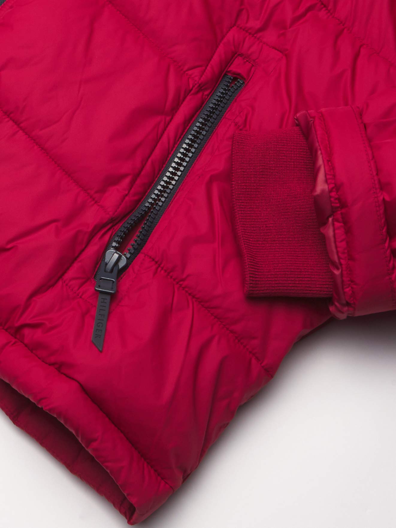 Tommy Hilfiger Mens Hooded Puffer Jacket, Red, Medium