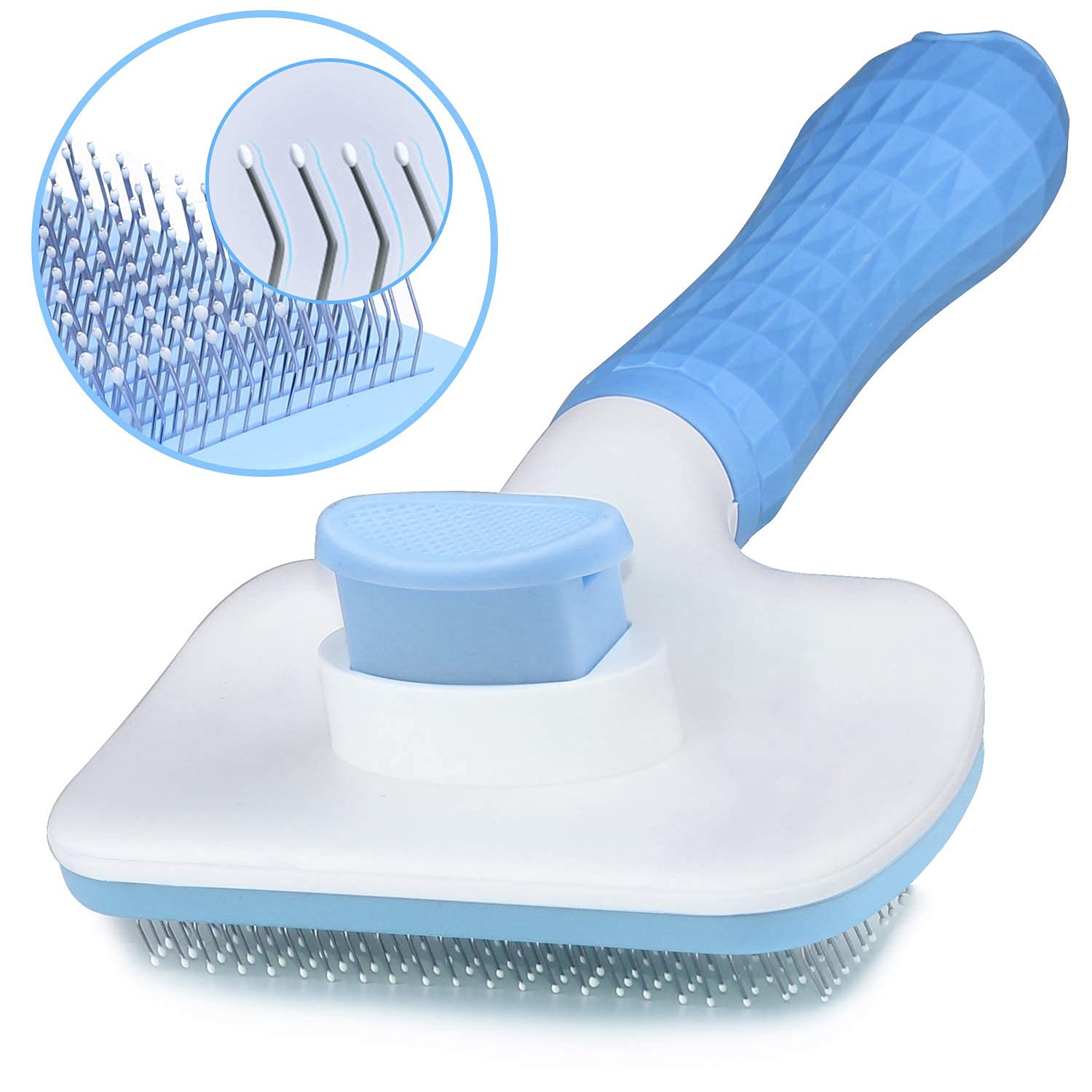 Rvpaws Pet Grooming Cleaning Slicker Brush With Self Cleaning Hair Brush For Dogs & Cats Shedding Brush Comb