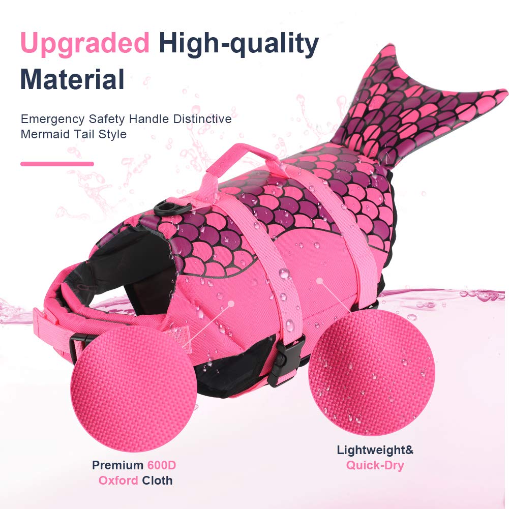 Emust Dog Life Vests, Dog Life Preserver For Swimming, Boat, Pool, Ripstop Pet Floating Vest With High Buoyancy And Lift Handle