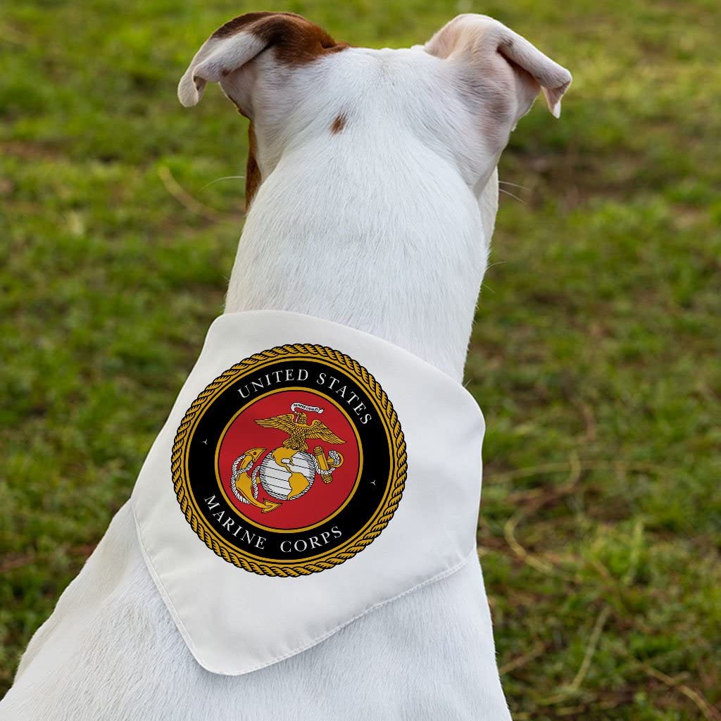 Marine Corps Pet Bandana Collar - Military Scarf Collar - Usa Dog Bandana (Xl)