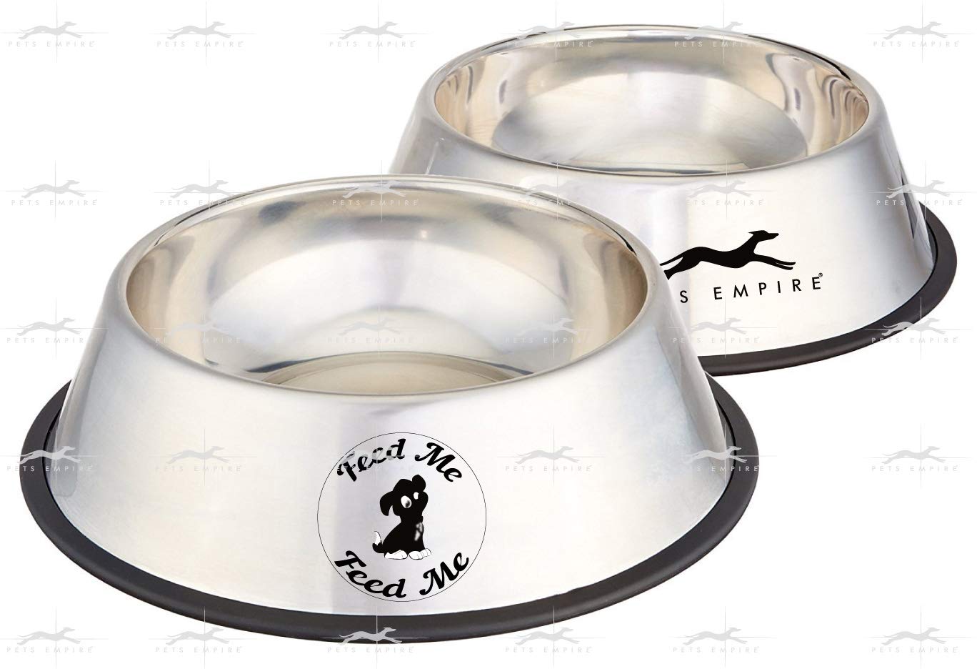 Pets Empire Stainless Steel Feed Me Dog Bowl (Set Of 2, 2800Ml)