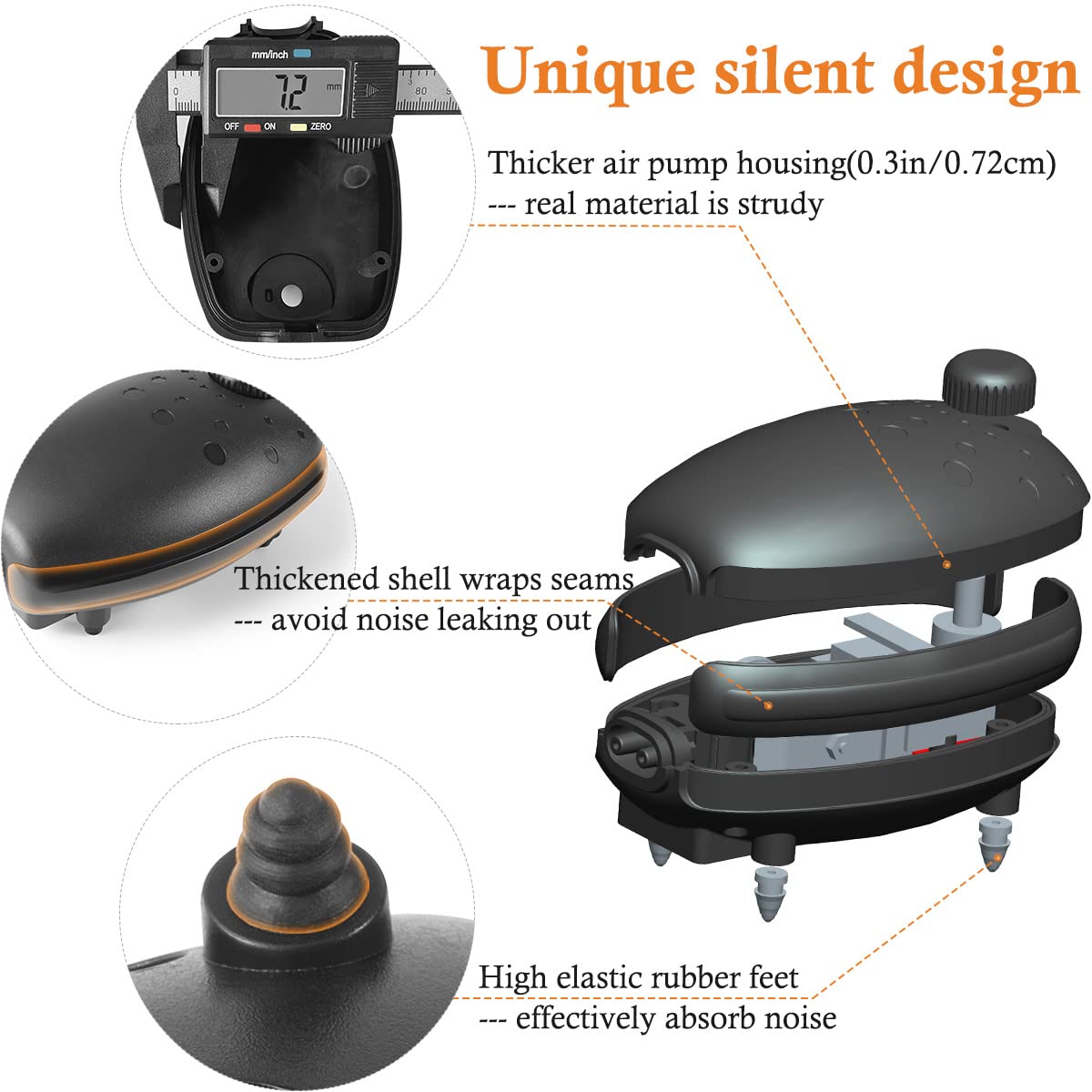 Hitop 3W 80Gph Adjustable Aquarium Air Pump, Upgrade Quiet Oxygen Pump, Powerful Air Aerator For Fish Tank Up To 120 Gallon
