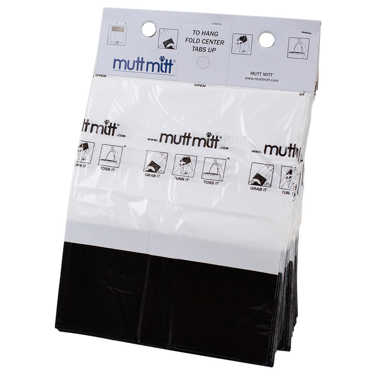 Mutt Mitt New Listing, Same 100 White & Black 2-Ply Dog Waste Bags on 1 Dog Waste Bag Station Header - 300% Thicker than mini ro