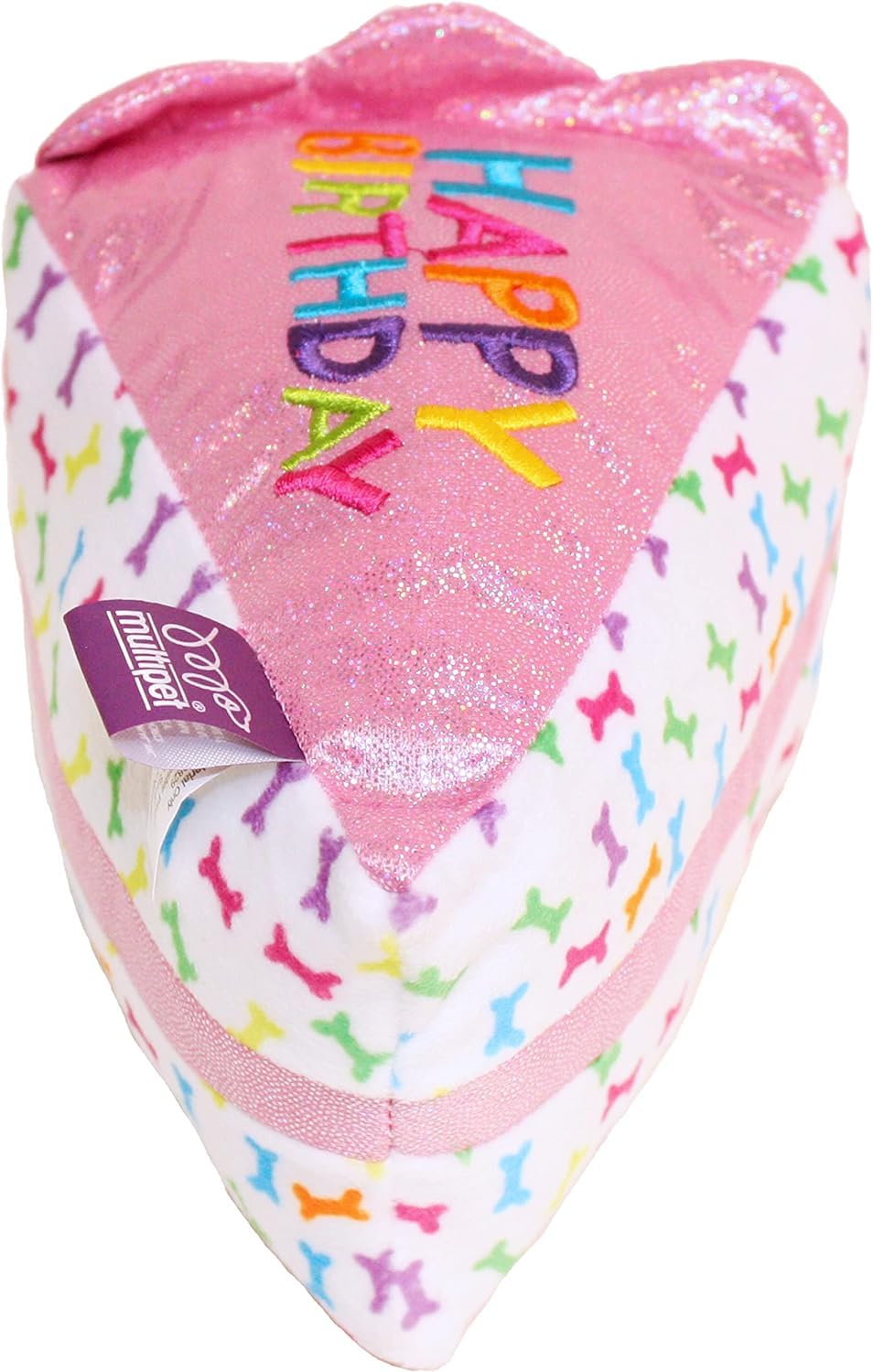 Multipet Birthday Cake Slice Dog Toy, Pink, 6