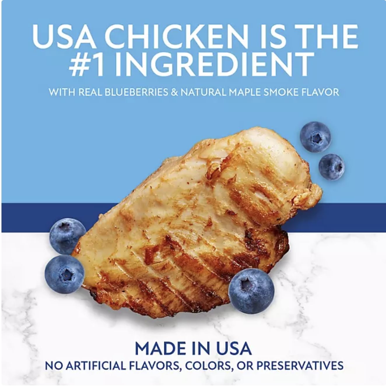 Member Mark Chicken & Waffle Bites Dog Treats - 48 oz (3 lbs) - Chicken Recipe Made with Real Blueberries & Natural Maple Smoke