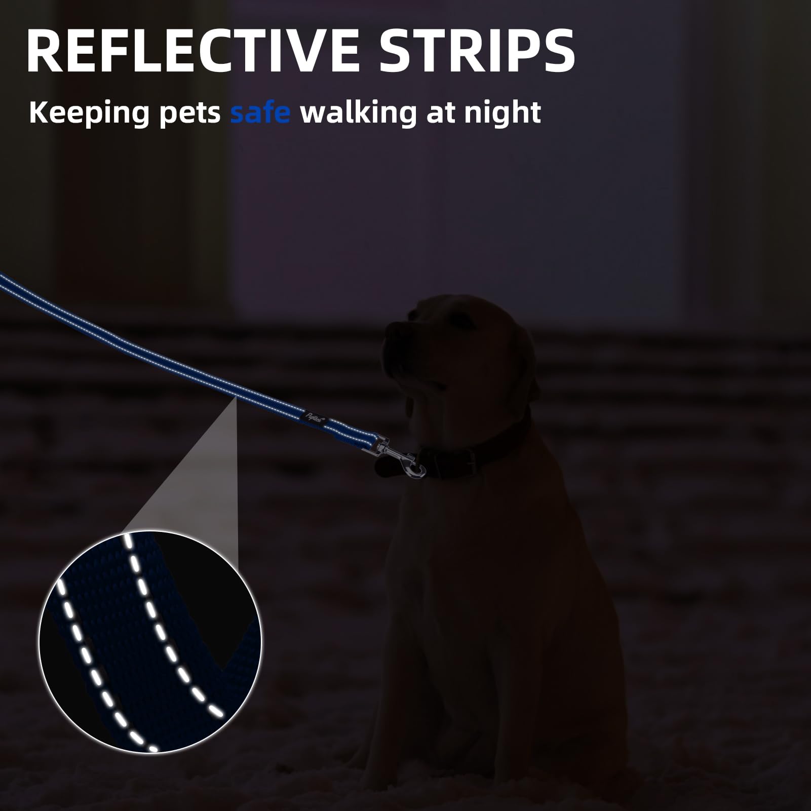 Pupteck Reflective Dog Leash With Comfortable Padded Handle Durable Nylon Dog Lead For Small Medium And Large Dogs Cats Walking