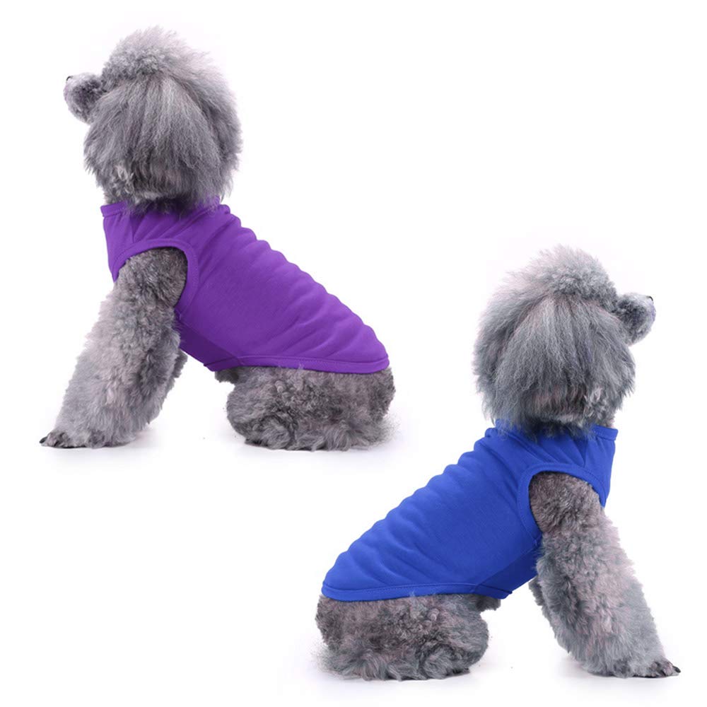Chol&Vivi Dog Shirt, 4Pcs Blank Cotton Shirts Fit For Extra Small To Extra Large Size Dogs, Sleeveless Apparel Soft And Lightwei