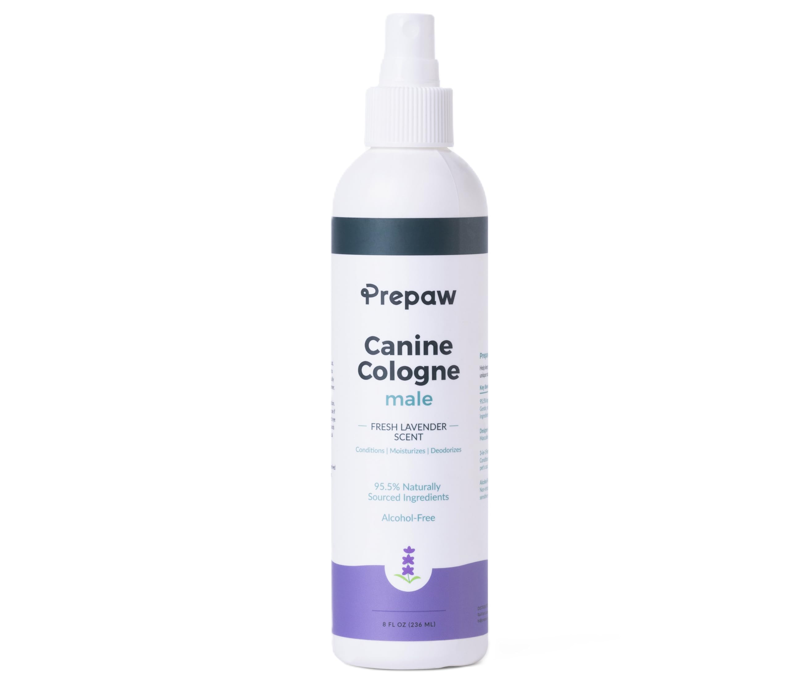 Prepaw Luxury Male Pet Cologne - Fresh Lavender Scent, 3-In-1 Formula Conditions & Moisturizes, Made With 94% Natural Ingredient