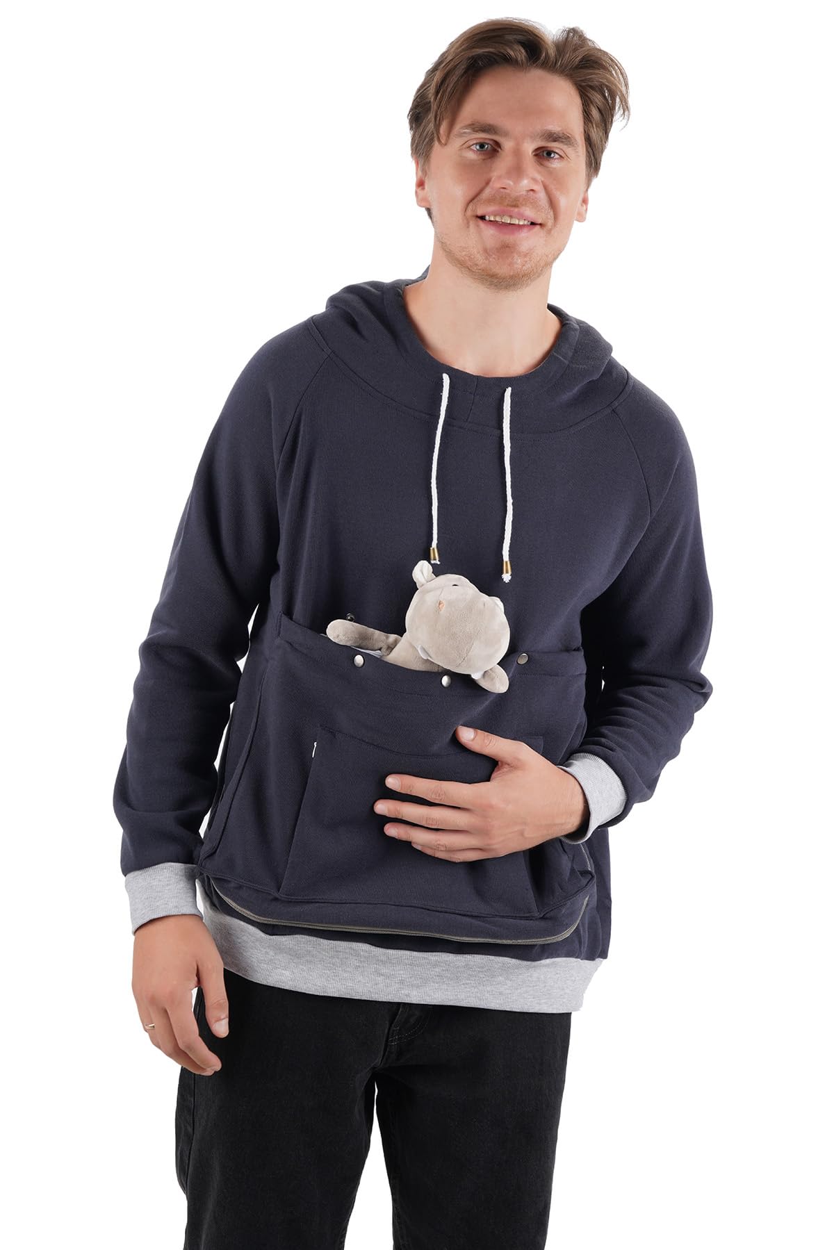 Cat Dog Carrier Hoodie Big Pet Pouch Sweatshirt Puppy Kitten Holder Carrier Pullover Top Kangaroo Unisex Hoodies (Adult, Small,