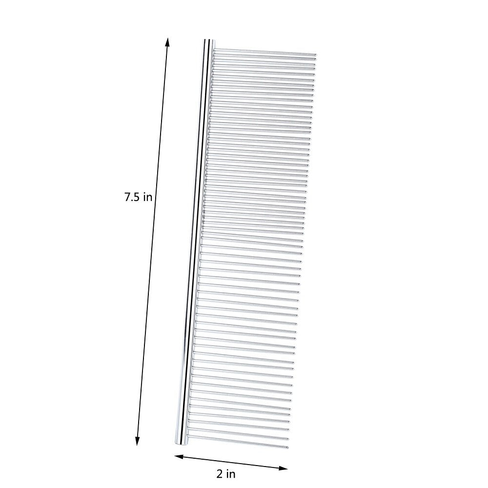 Ouzen Dog Comb Pet Stainless 2 In 1 Steel Grooming Dematting Hair Comb
