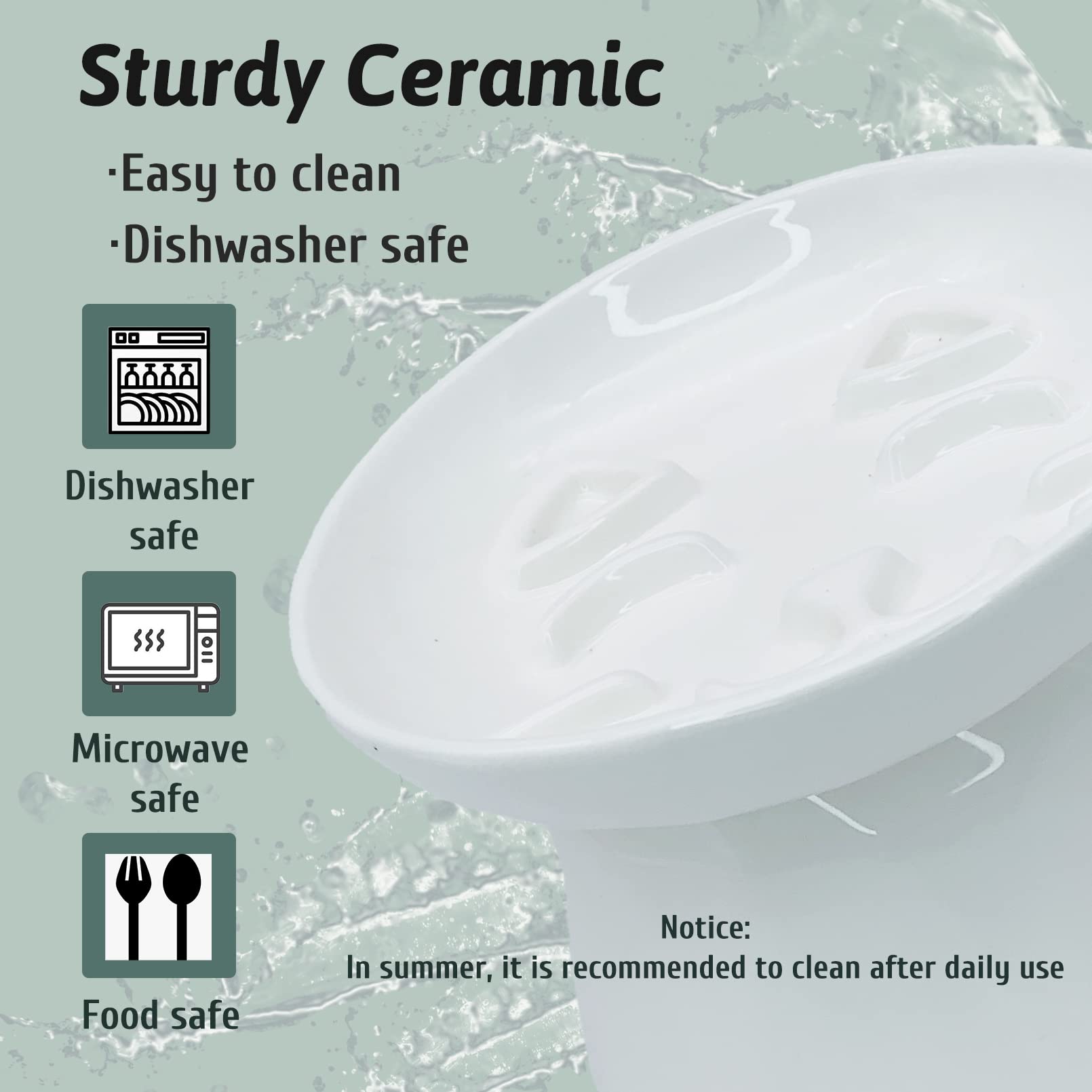 BNOSDM Raised Cat Slow Feeder Bowl Elevated Shallow Cat Dish Whisker Fatigue Slow Eating Bowls Cute Wet Food Puzzle Bowls for In