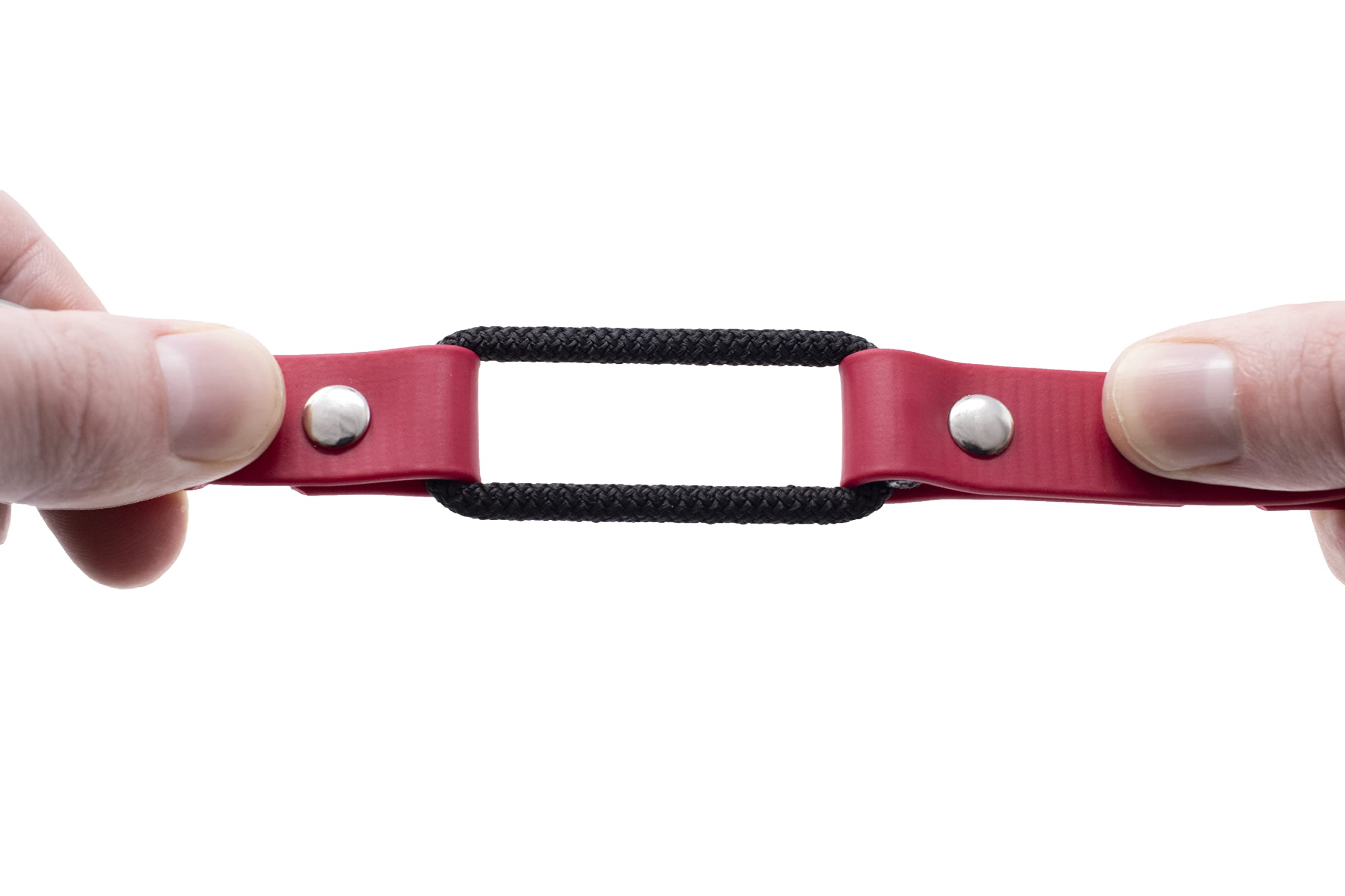 Educator Bungee Dog Collar, Biothane, Waterproof, Odorproof, Metal Buckle And D Ring With Comfort Bungee Loop Adjustable For Custom Fit, 3/4-Inch, Red