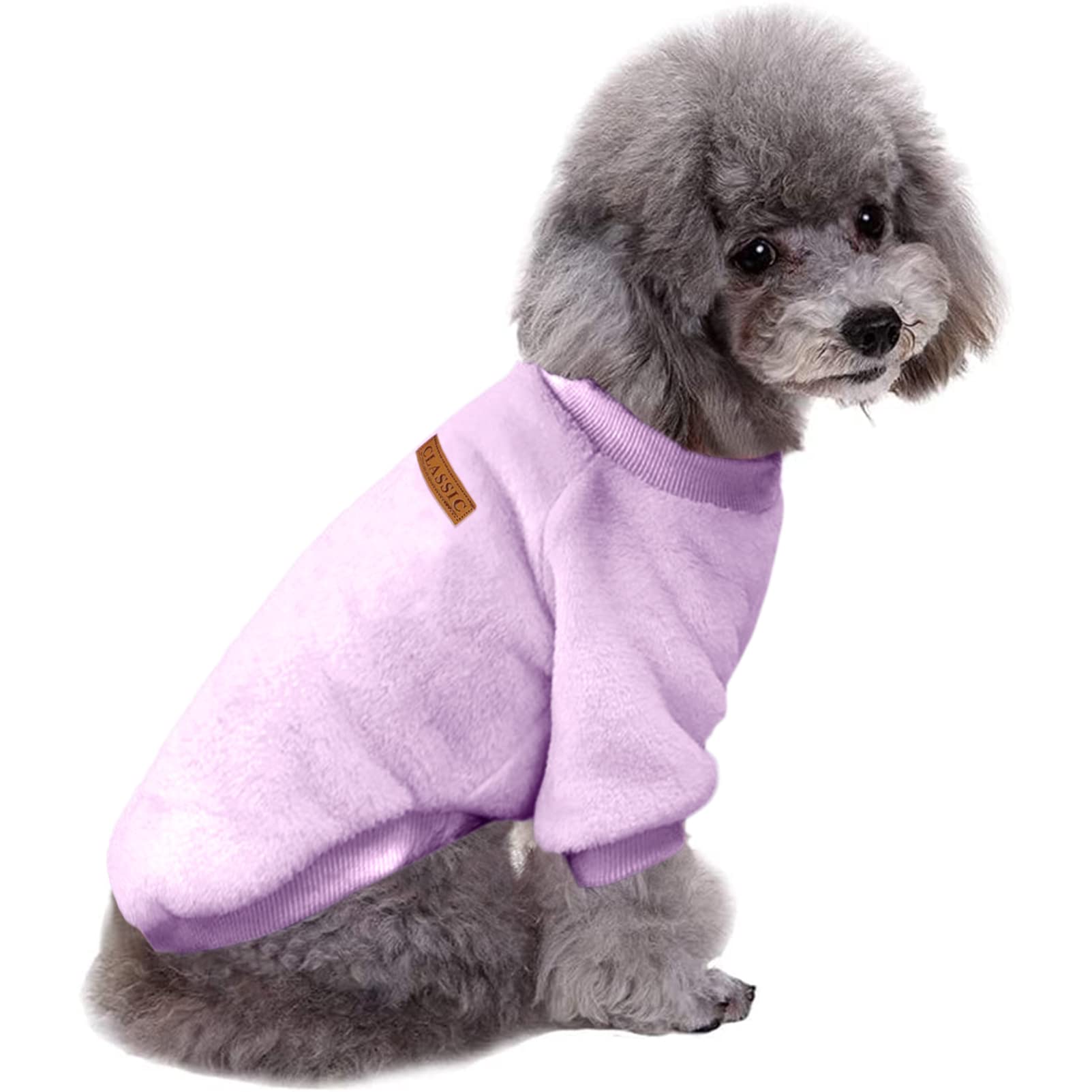 Jecikelon Pet Dog Clothes Dog Sweater Soft Thickening Warm Pup Dogs Shirt Winter Puppy Sweater For Dogs (Z01-Purple, Xx-Small)
